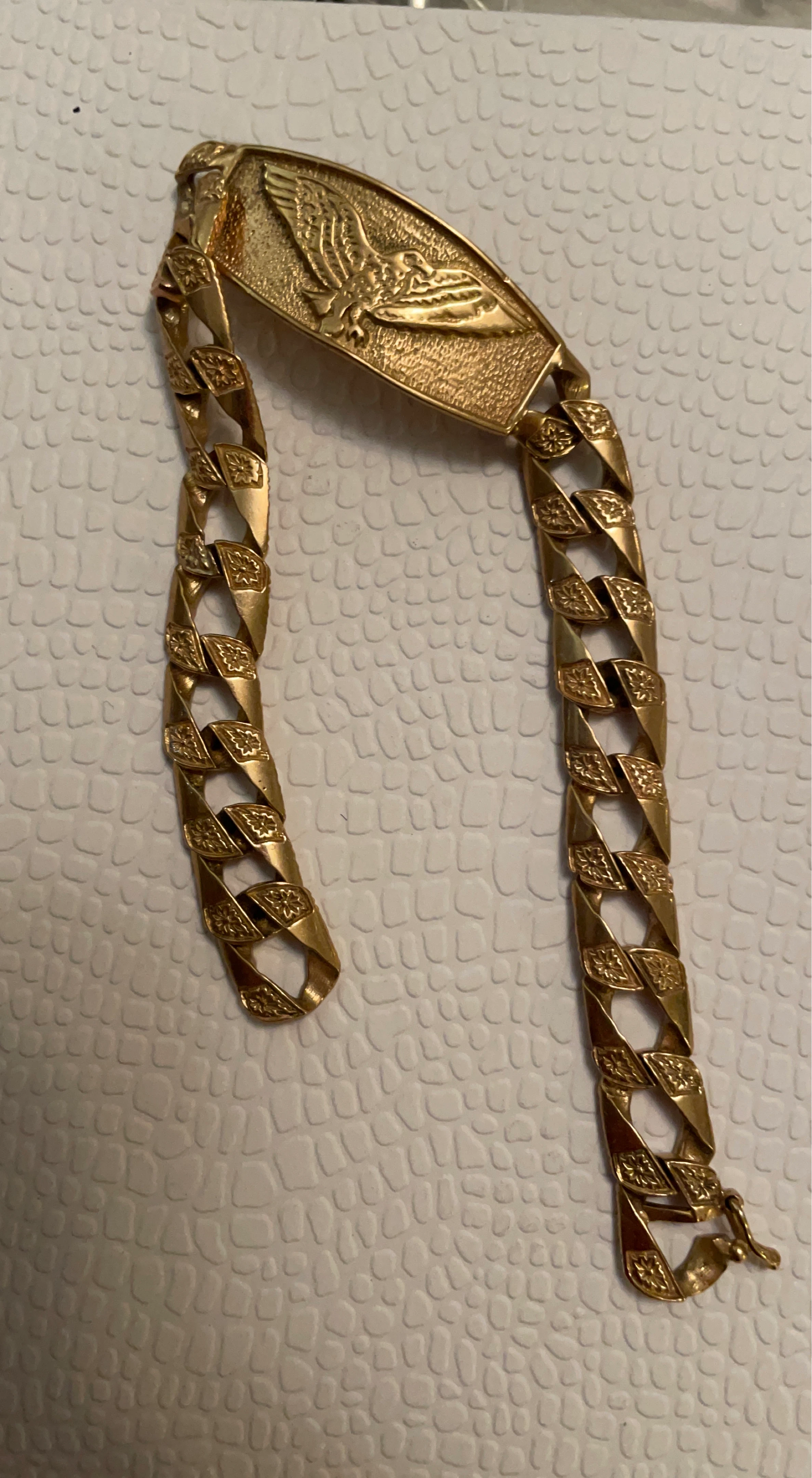 Gold Tone Bracelet with Eagle Emblem