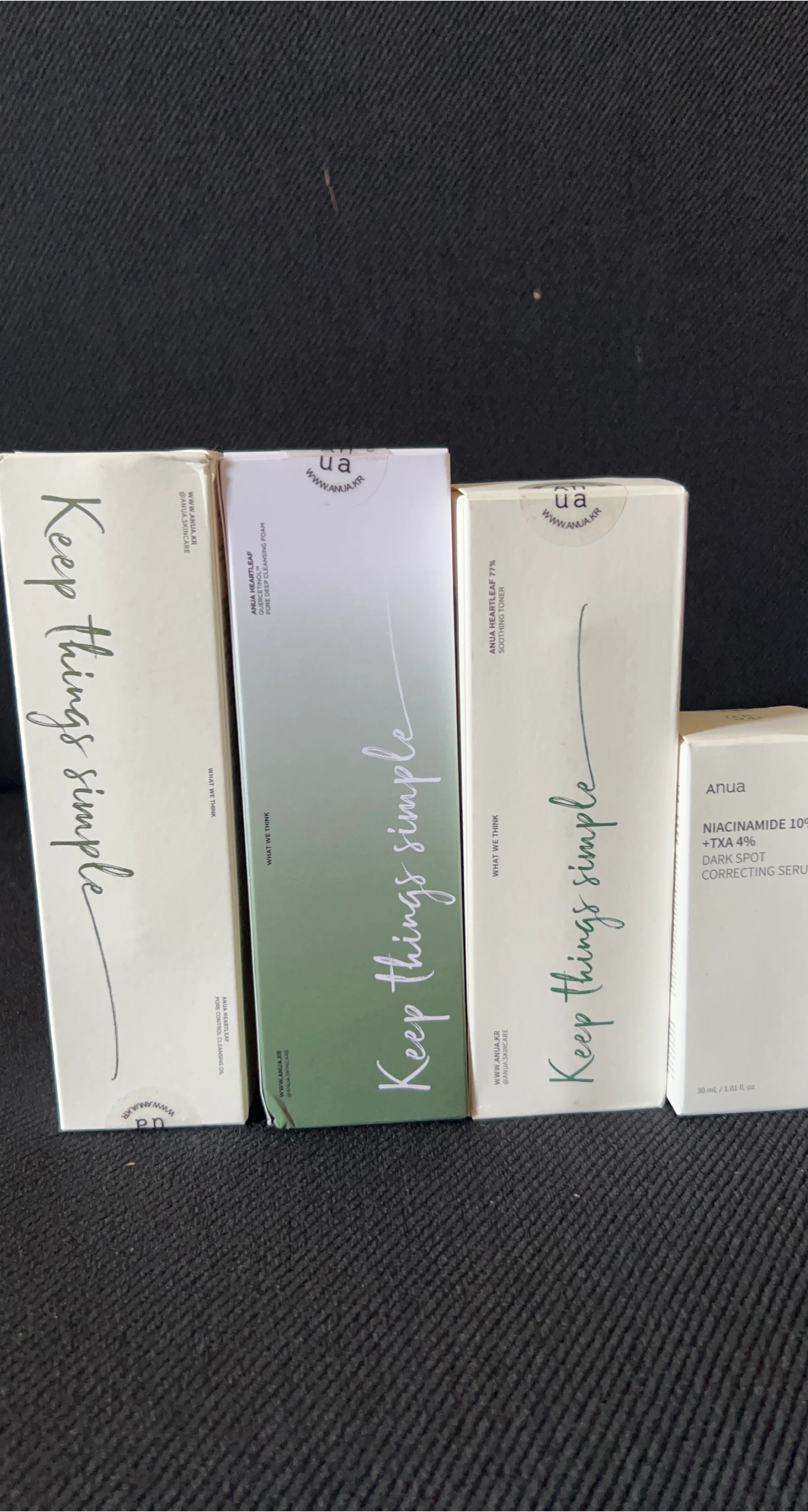 Anua Skincare Set - Cleansing Oil, Foam, Toner, and Serum