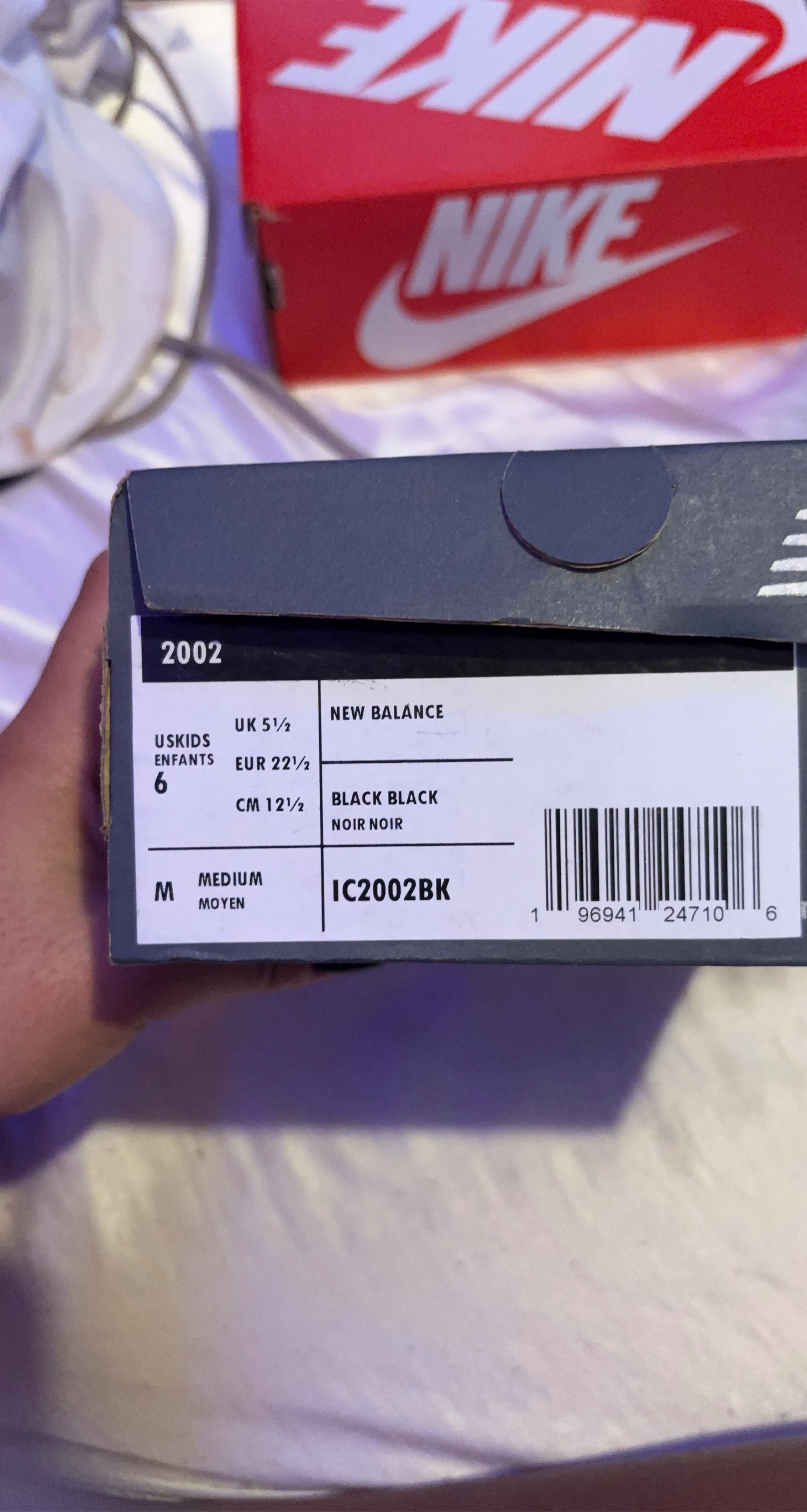 New Balance Toddler 2002R Shoes Black Size 6C