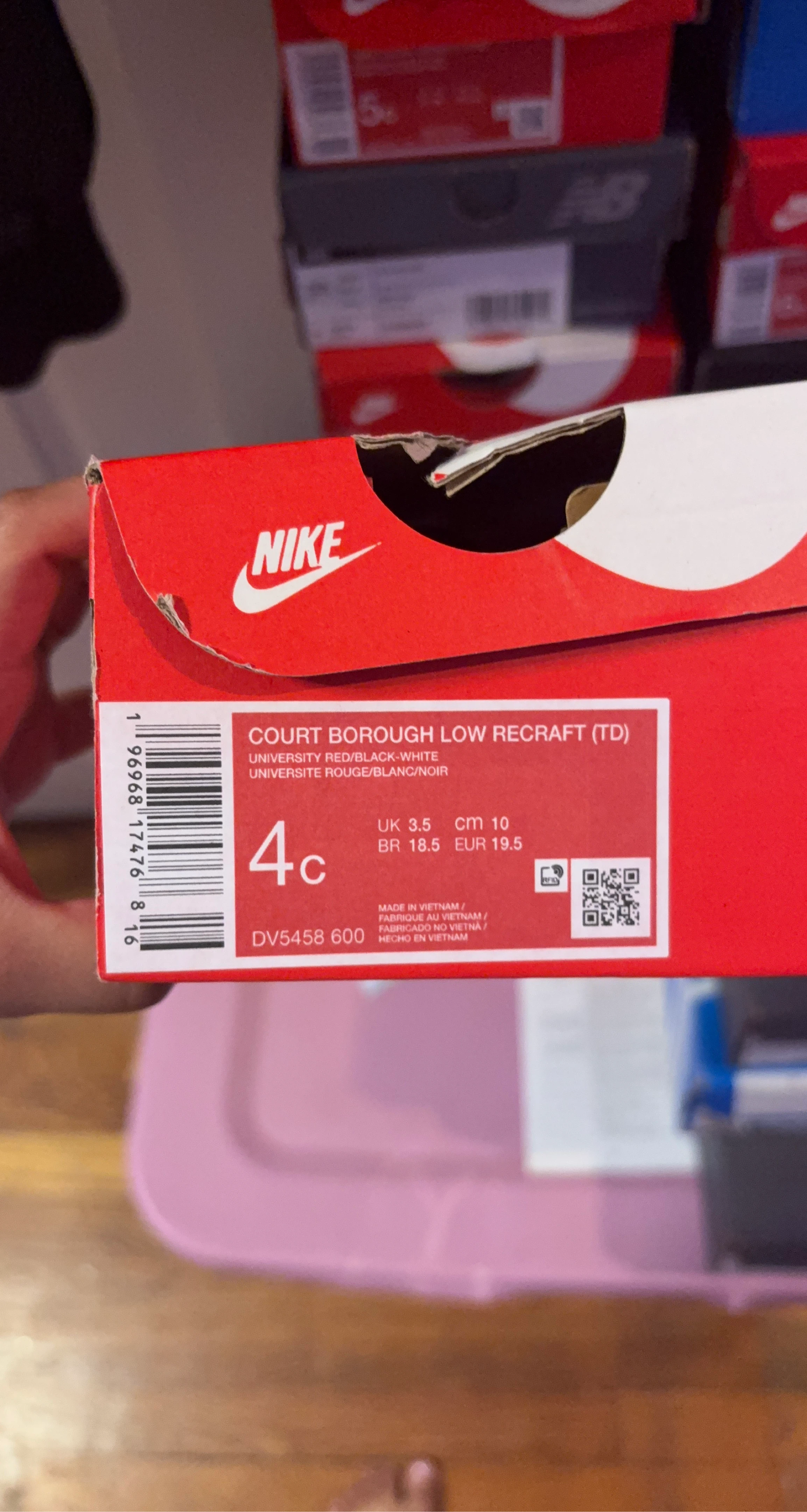 Nike Court Borough Low Recraft TD Toddler Shoes Size 4c