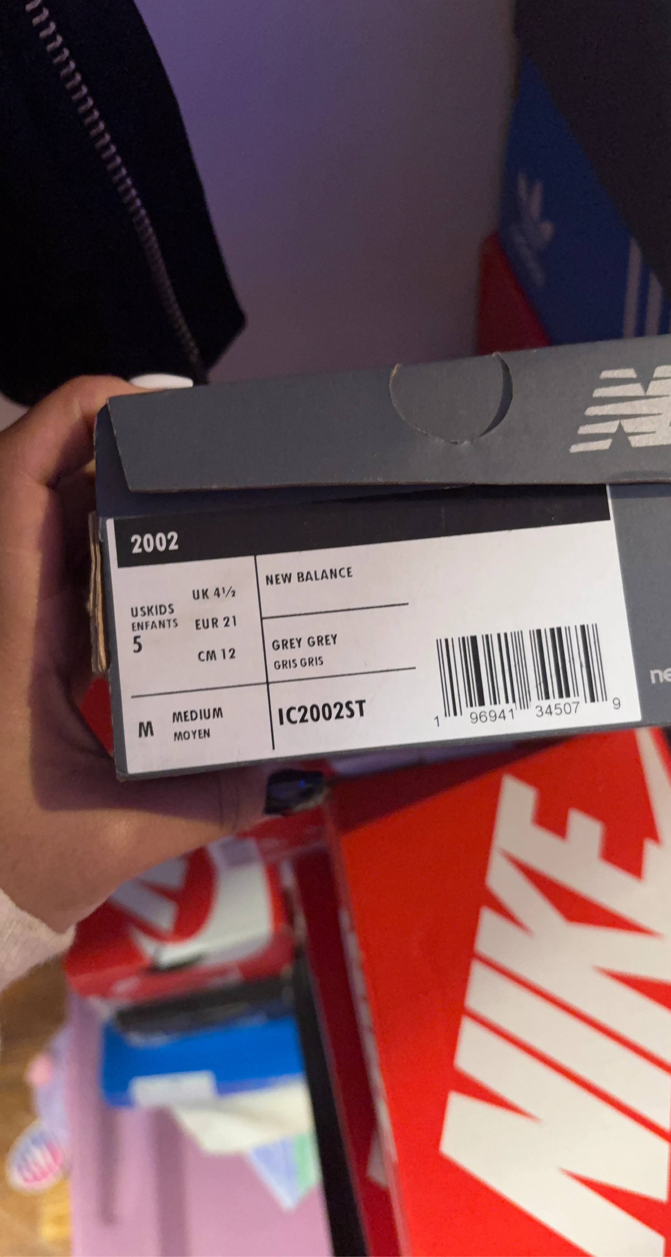 New Balance 2002R Infant Shoes Grey UK 4.5
