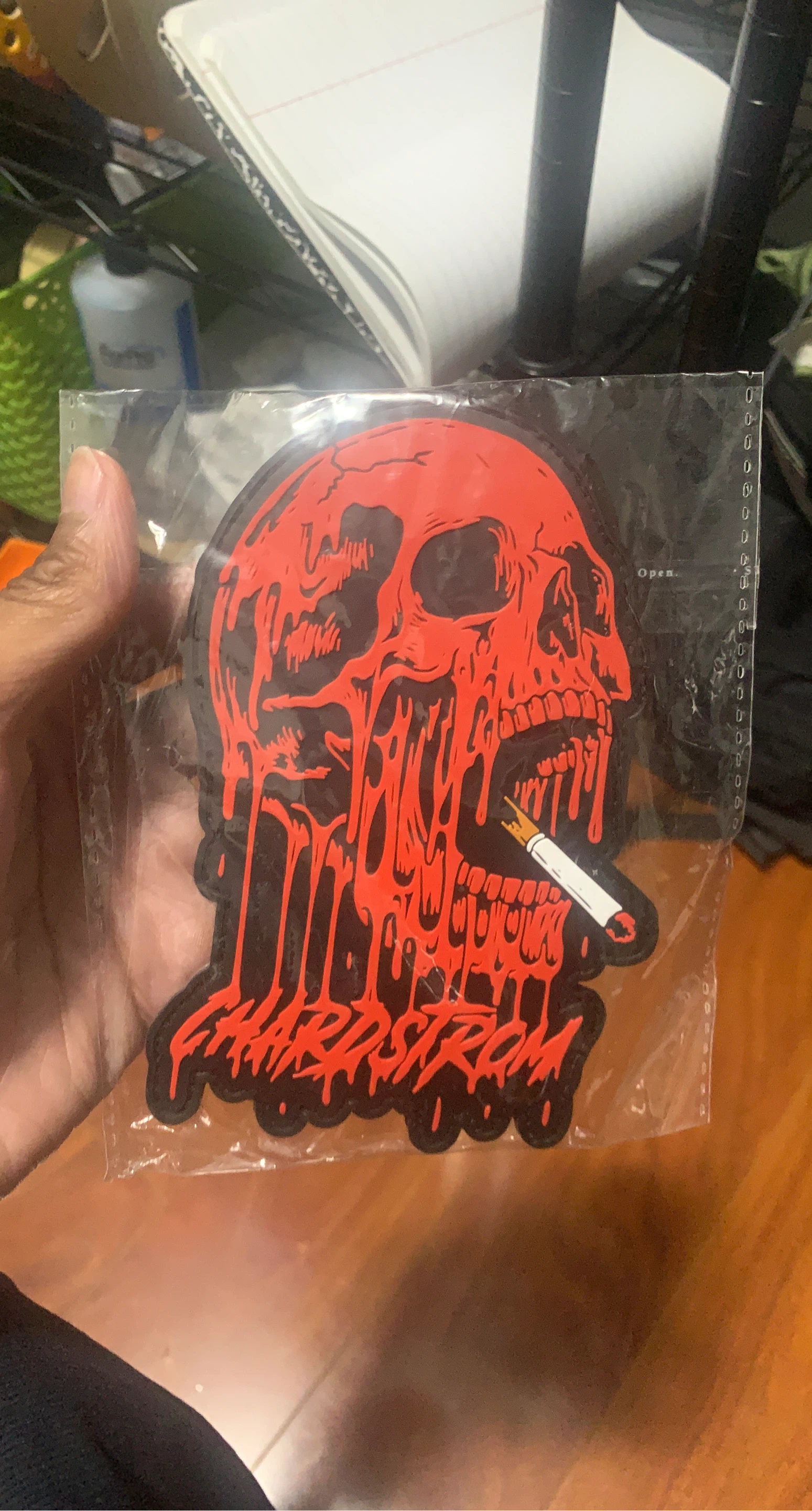 Chardstrom Skull Velcro Patch (Red) 🌱