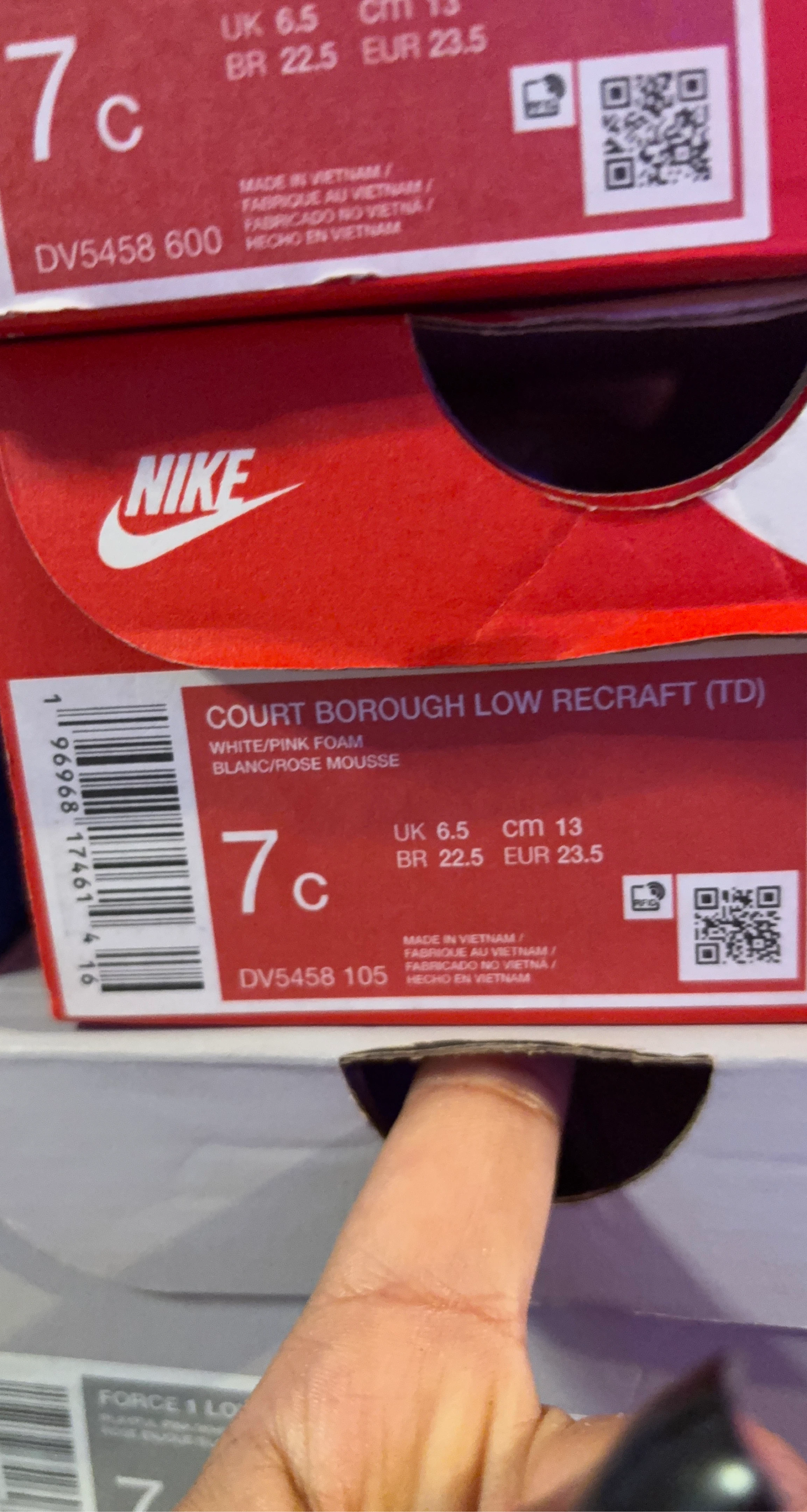 Nike Court Borough Low Recraft White/Pink Foam Size 7c