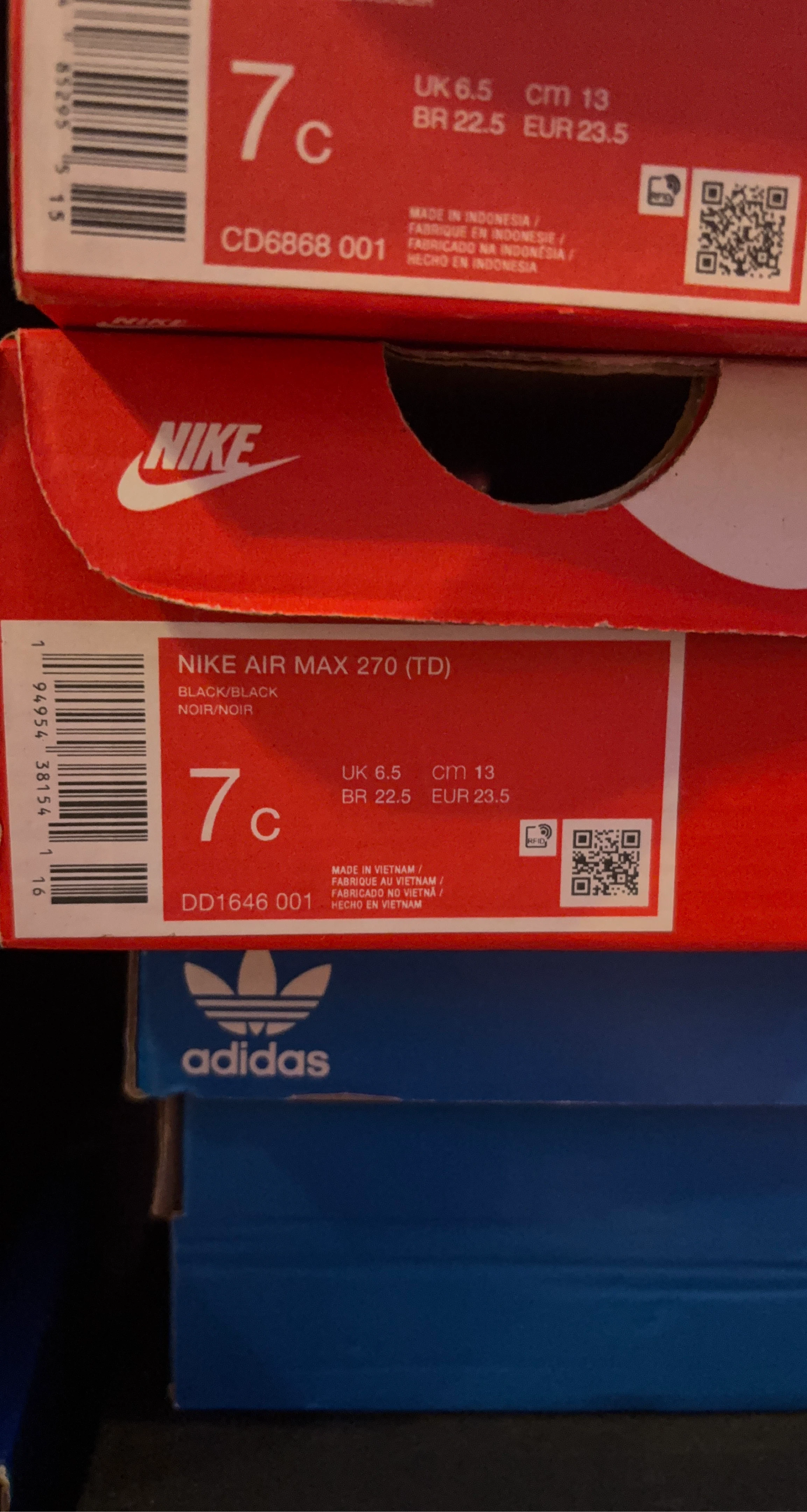 Nike Air Max 270 (TD) Toddler Shoes Black/Black Size 7c