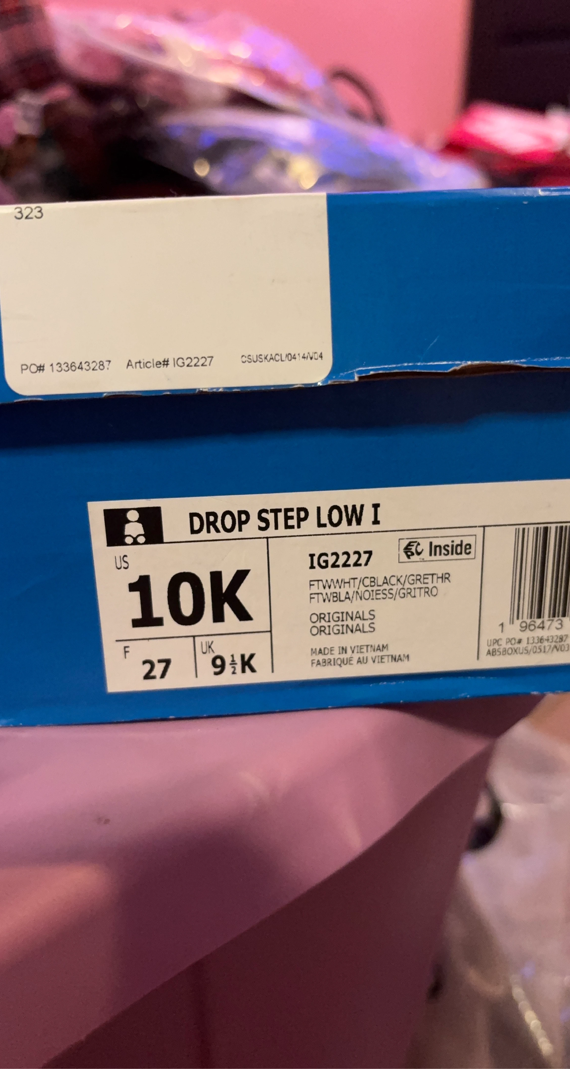 Adidas Drop Step Low I Toddler Shoes Size 10K White/Grey
