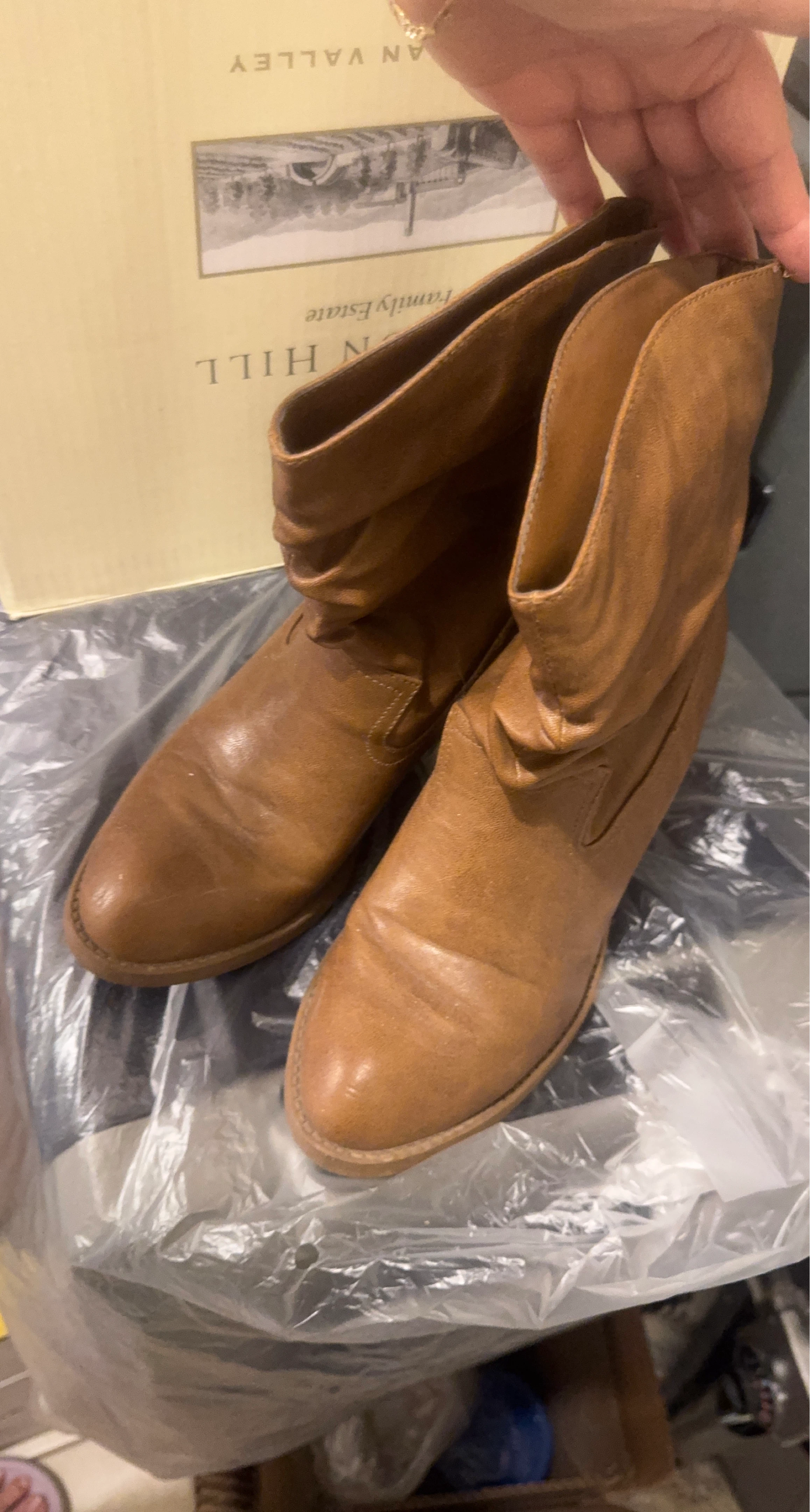 Brown Slouch Ankle Boots
