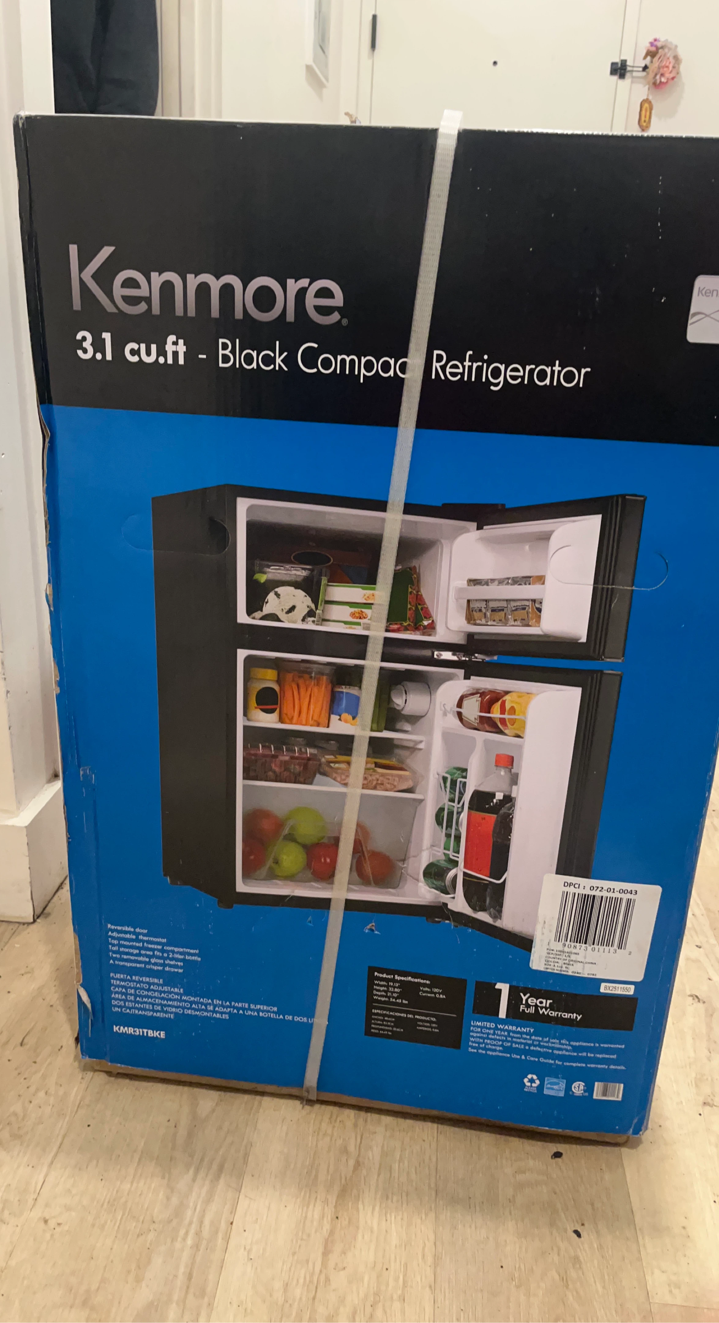 Kenmore 3.1 cu.ft Black Compact Refrigerator