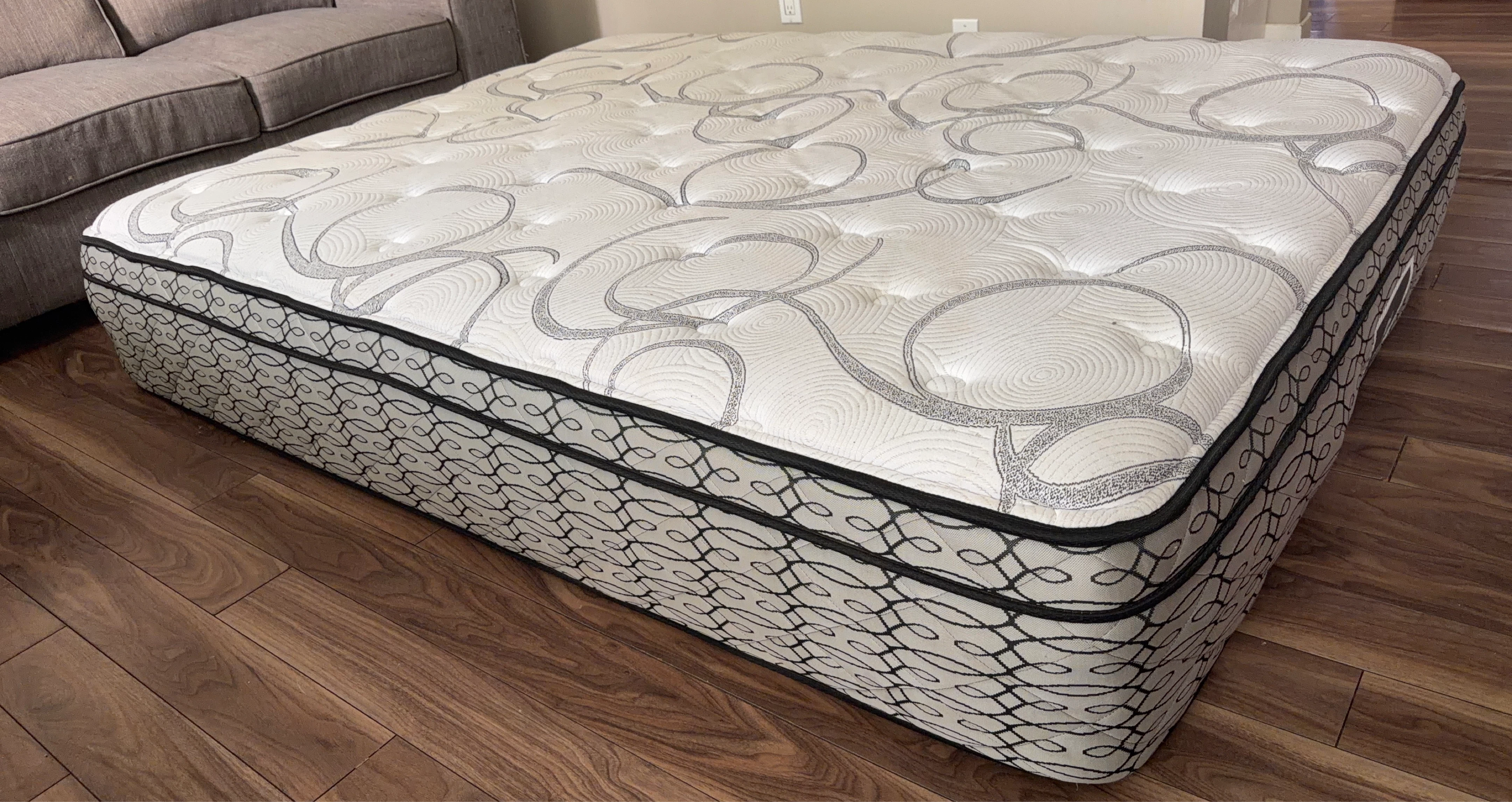 White and Silver Patterned Mattress