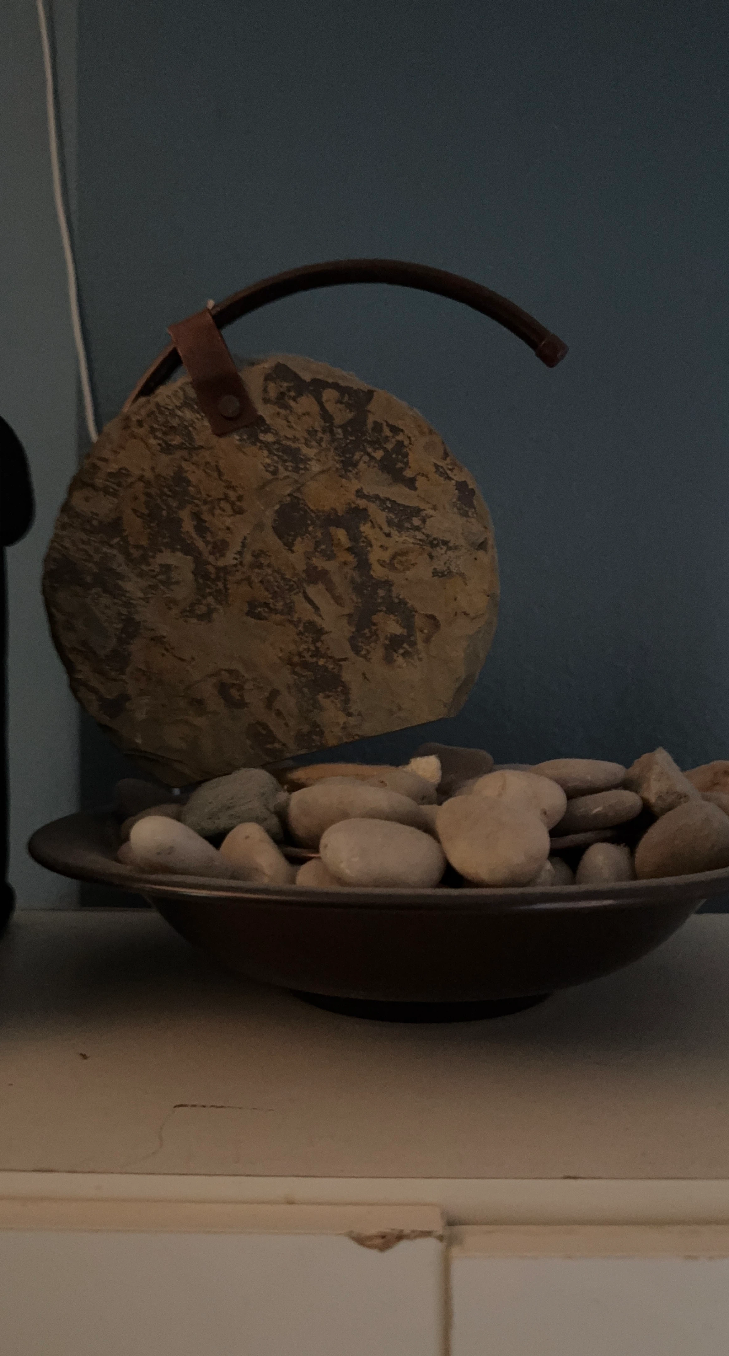 Decorative Stone and Pebble Fountain