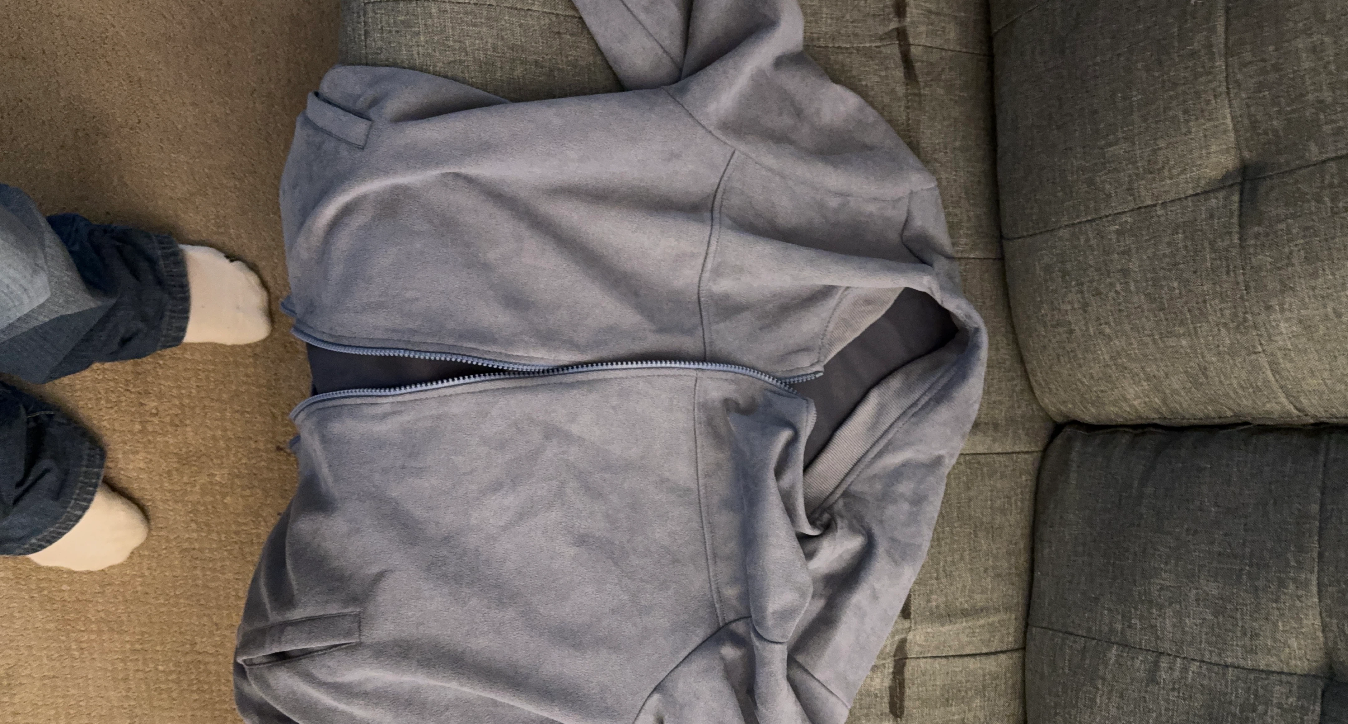 Grey Suede-like Jacket
