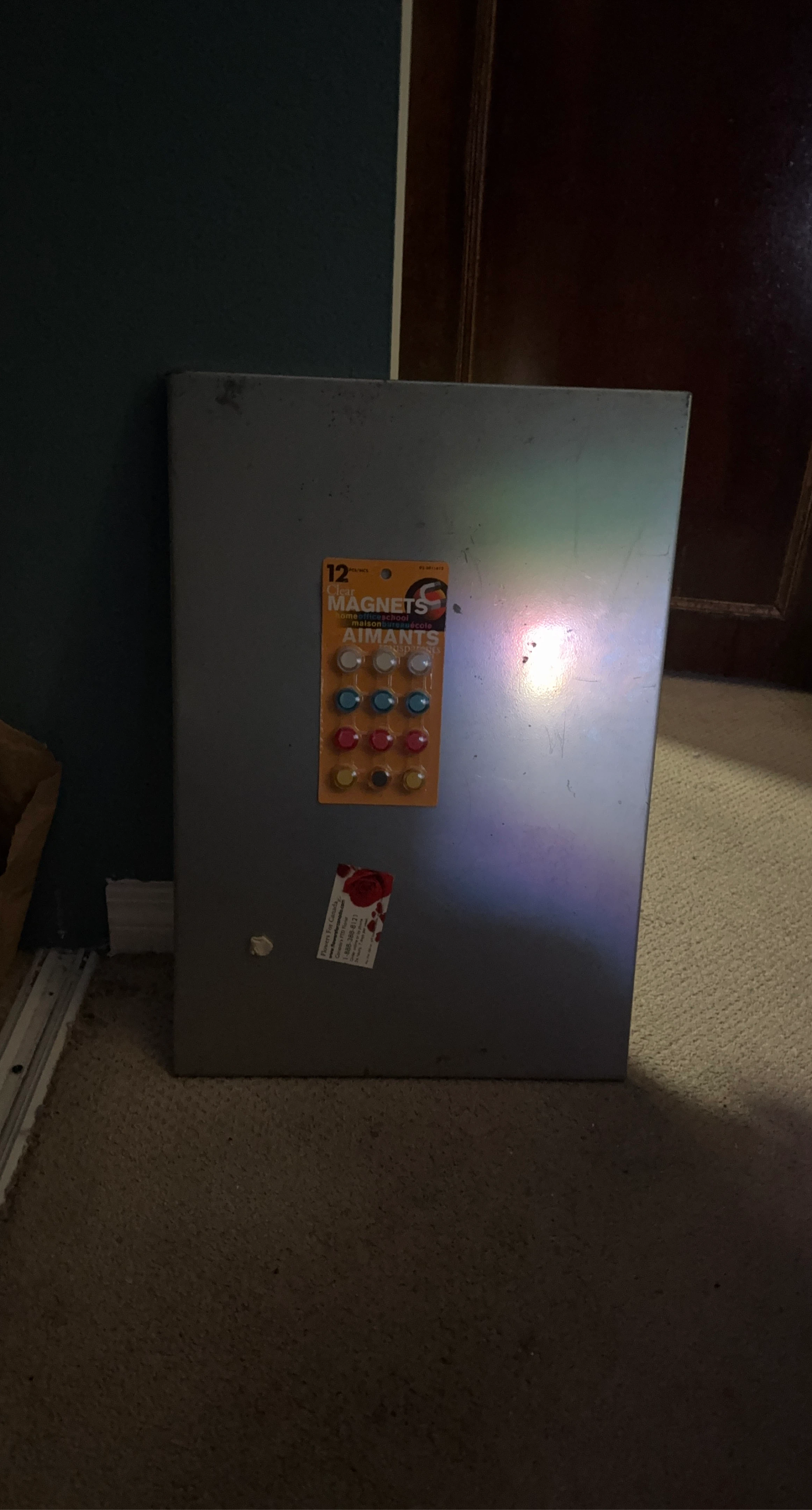 12 Clear Round Magnets & Board