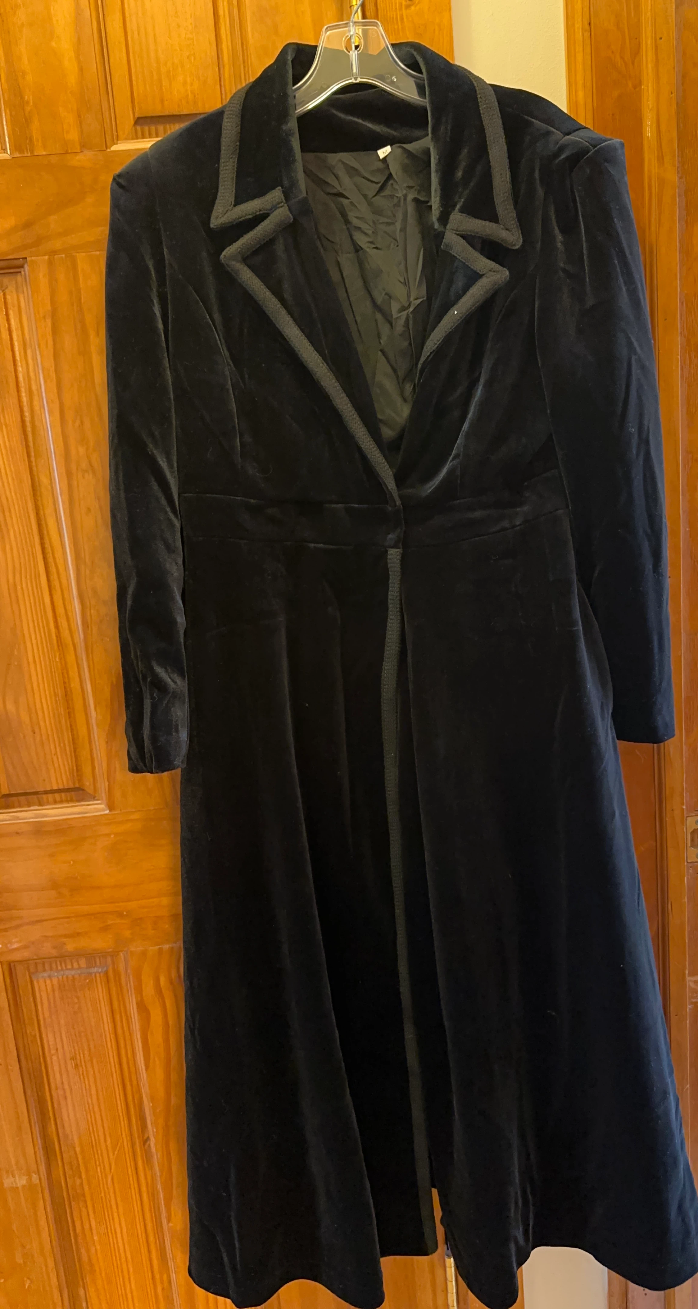 Black Velvet Long Coat