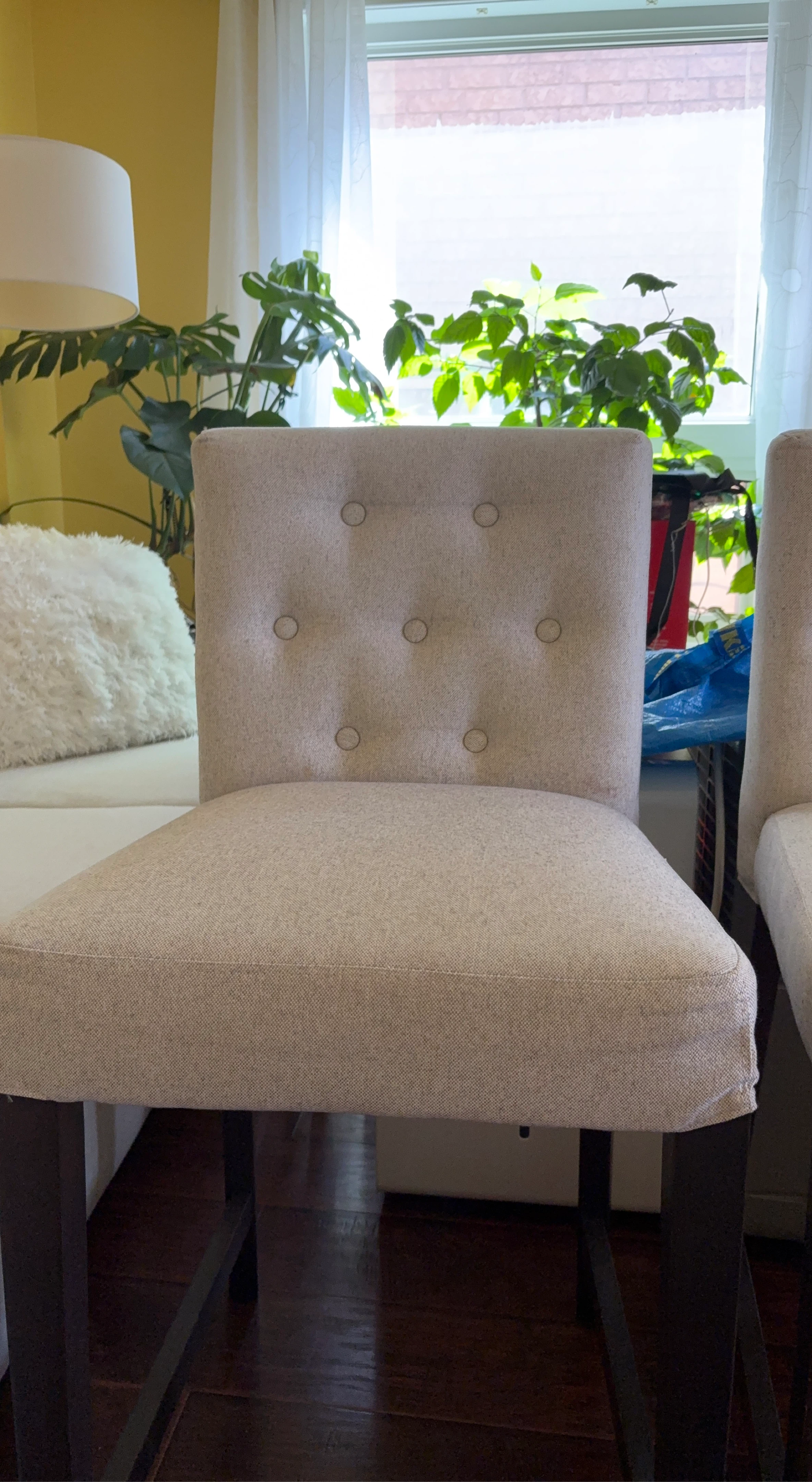 Tufted Back Upholstered Dining Chair - Beige