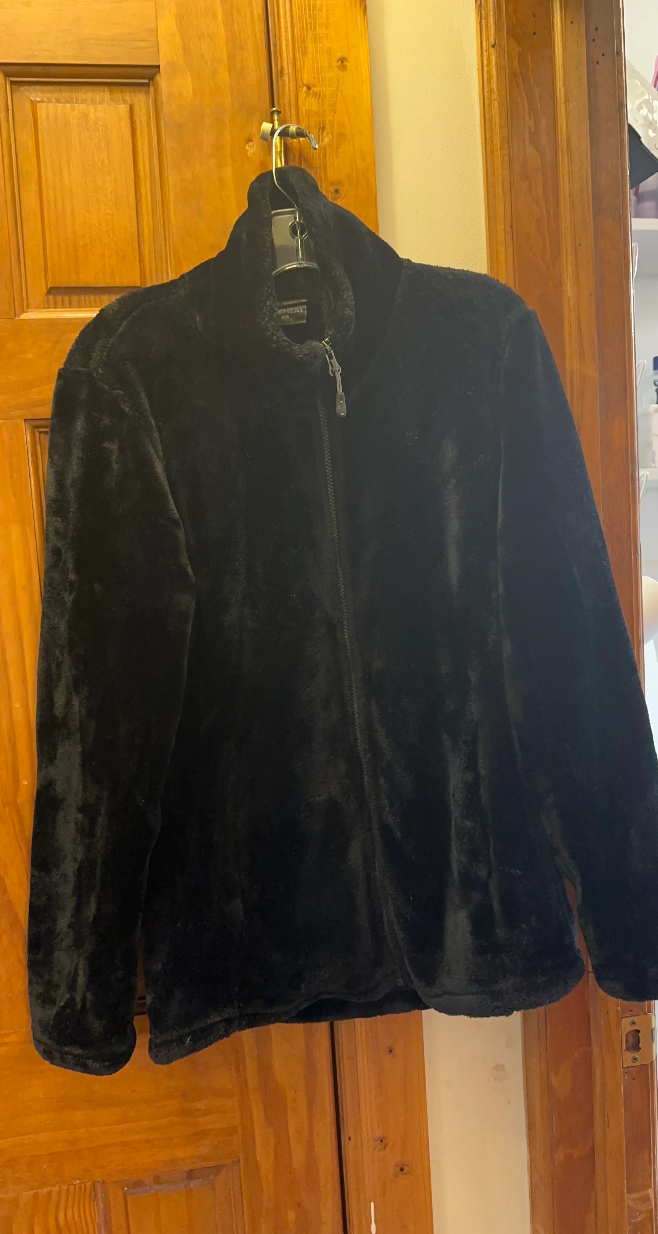 Black Full Zip Fuzzy Jacket