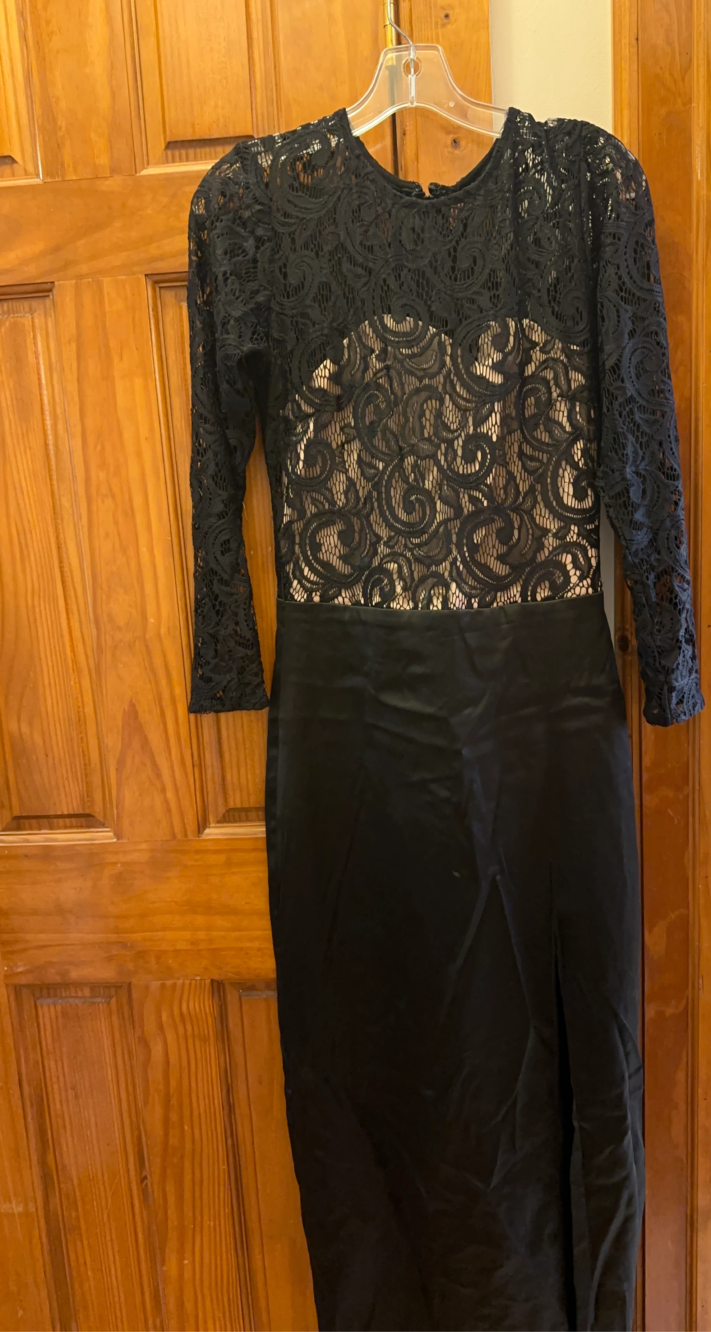 Black Lace Dress with Long Sleeves