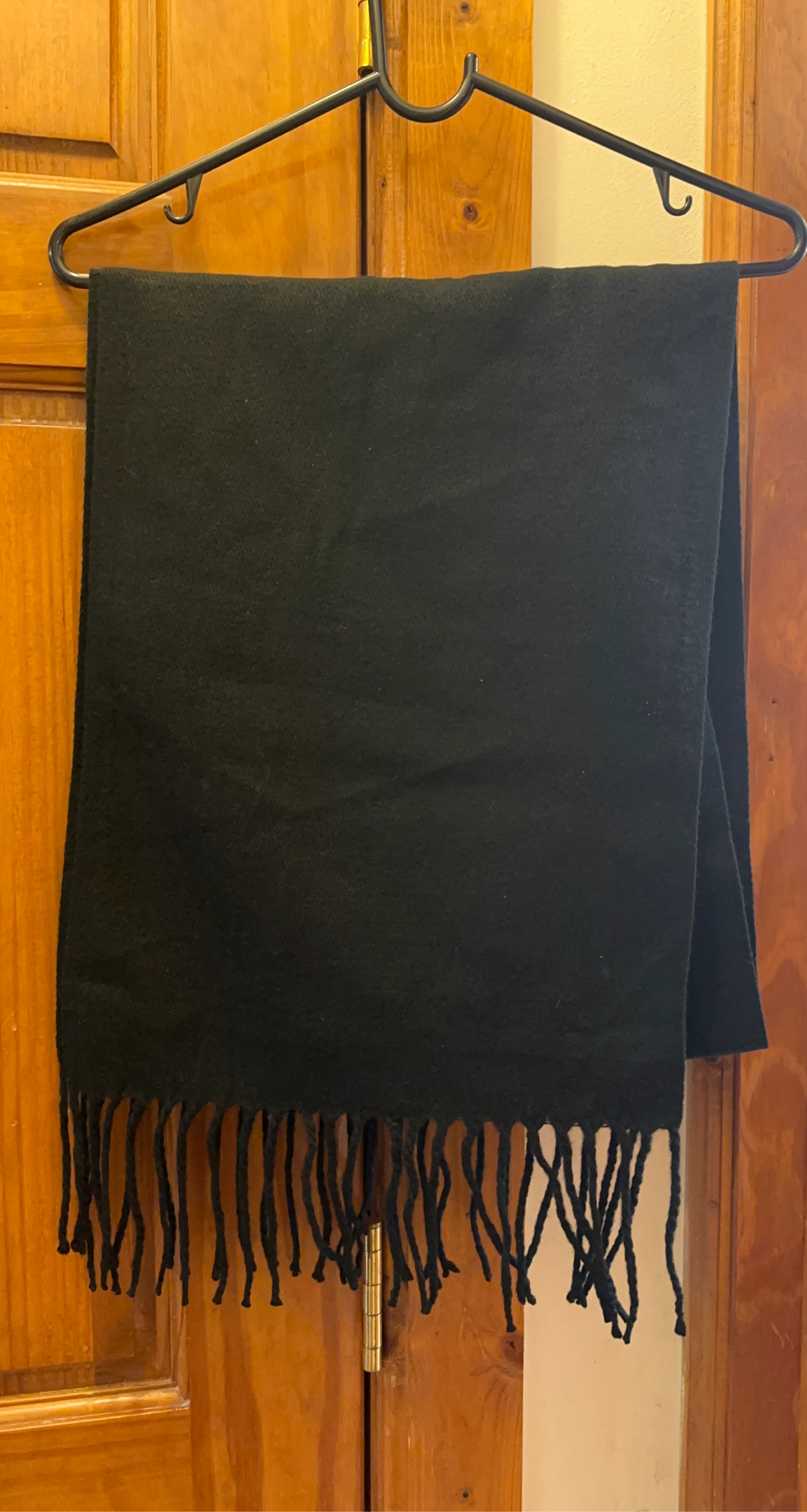 Alpine Swiss Black Scarf with Fringe