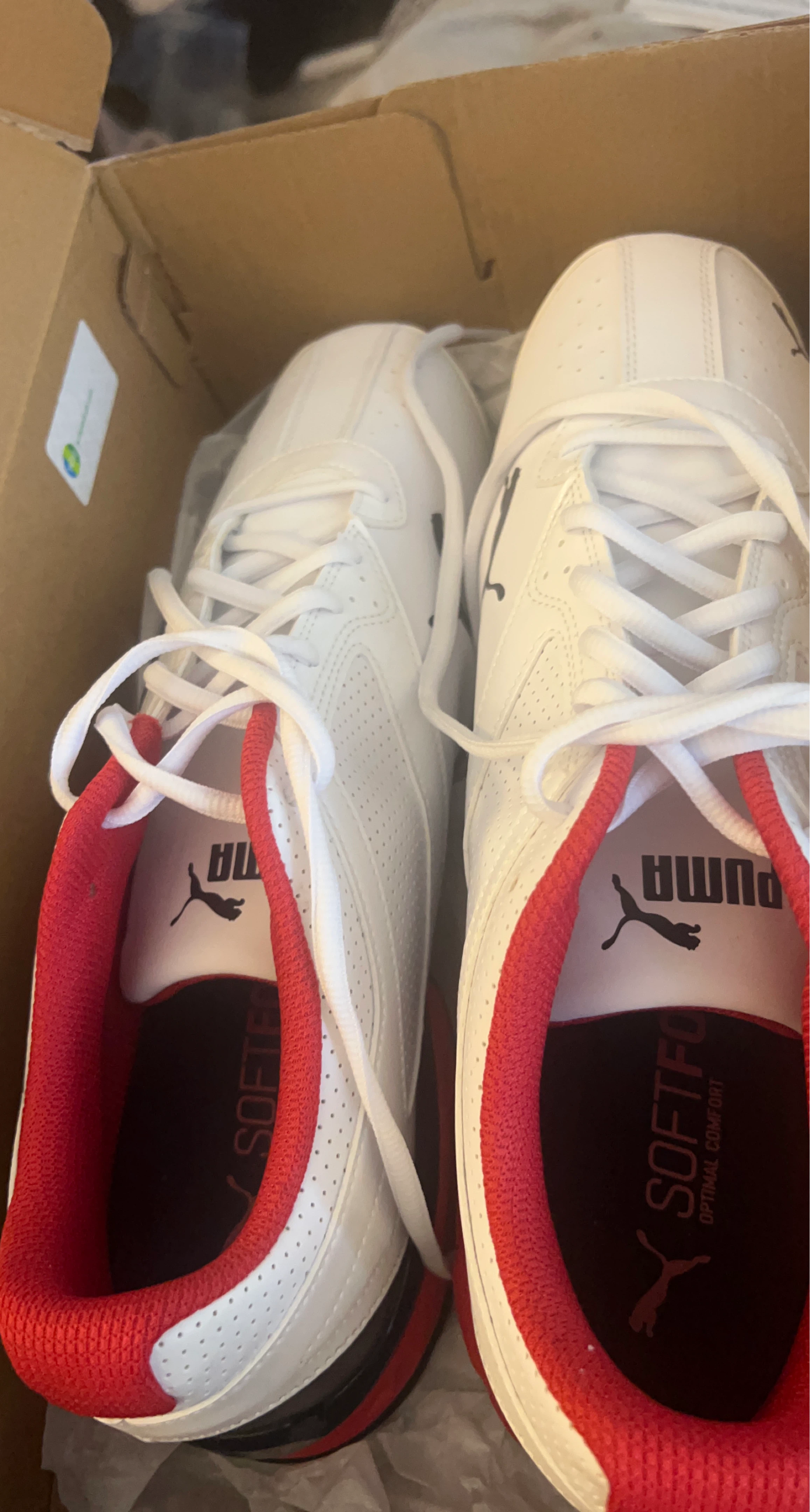 Puma SoftFoam White/Red Athletic Shoes