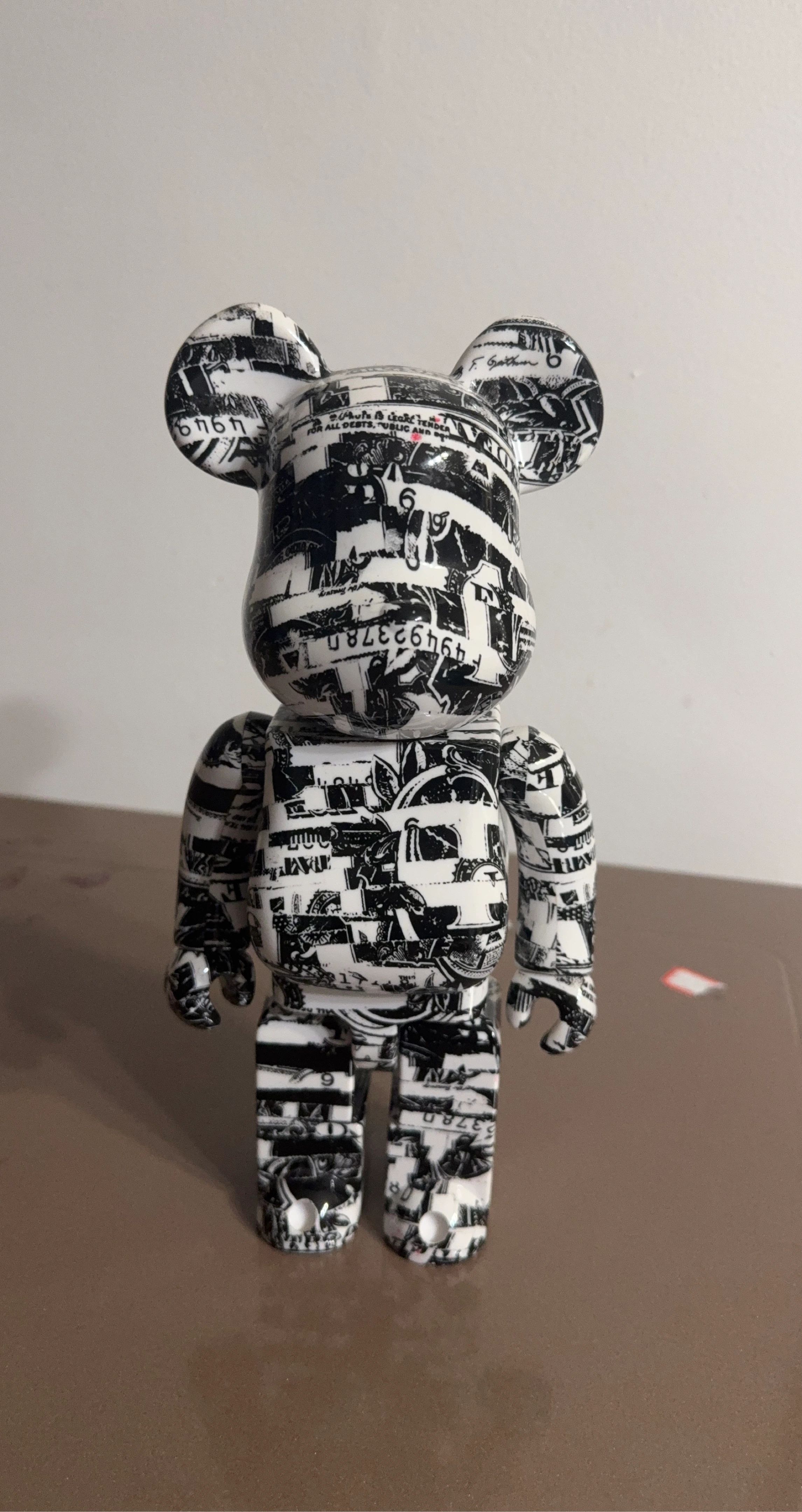 Bearbrick x Fragment Design Black and White Collage Figure