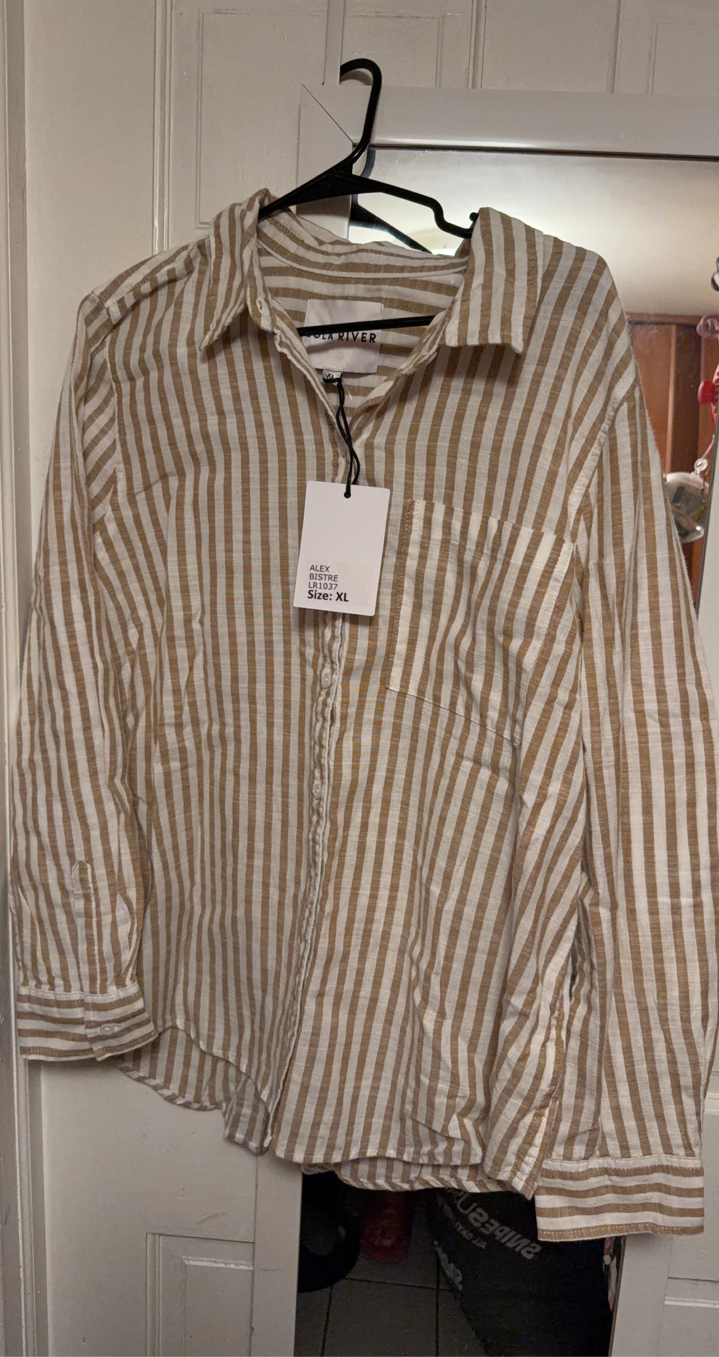 Lola River Striped Button-Up Shirt - XL