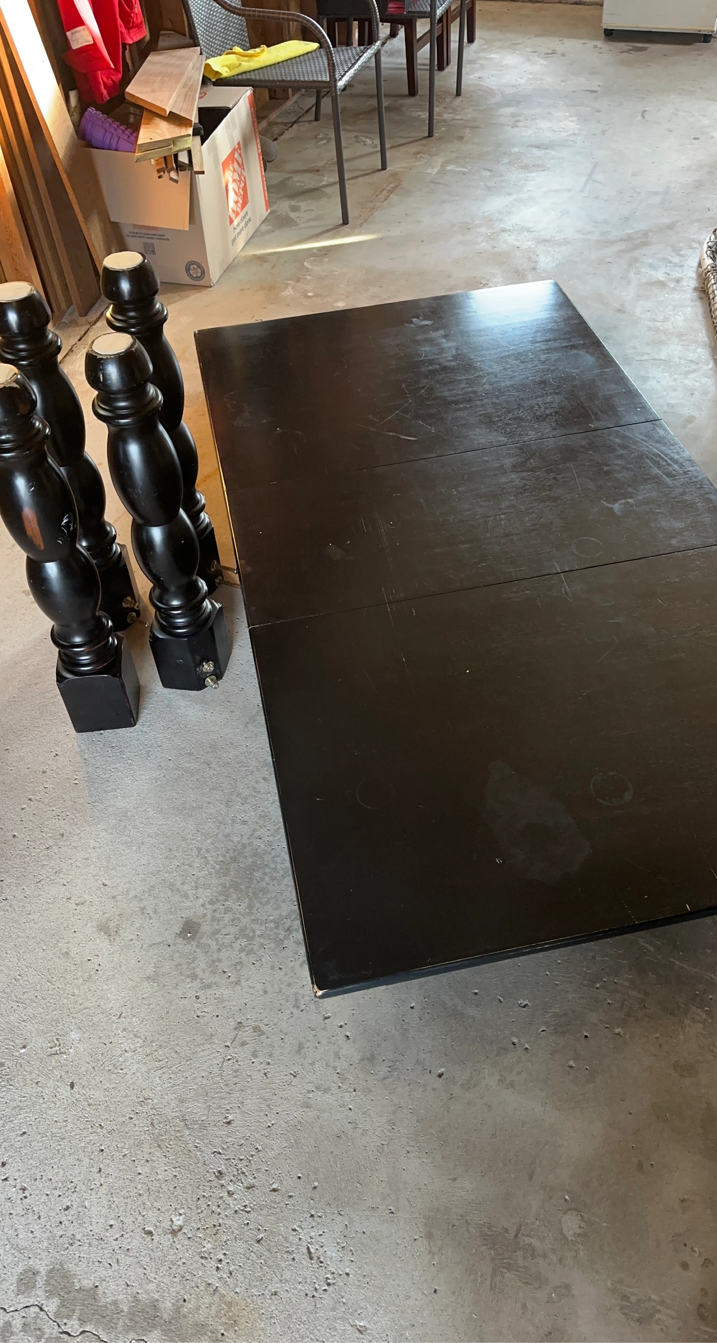 Black Dining Table Top and Legs
