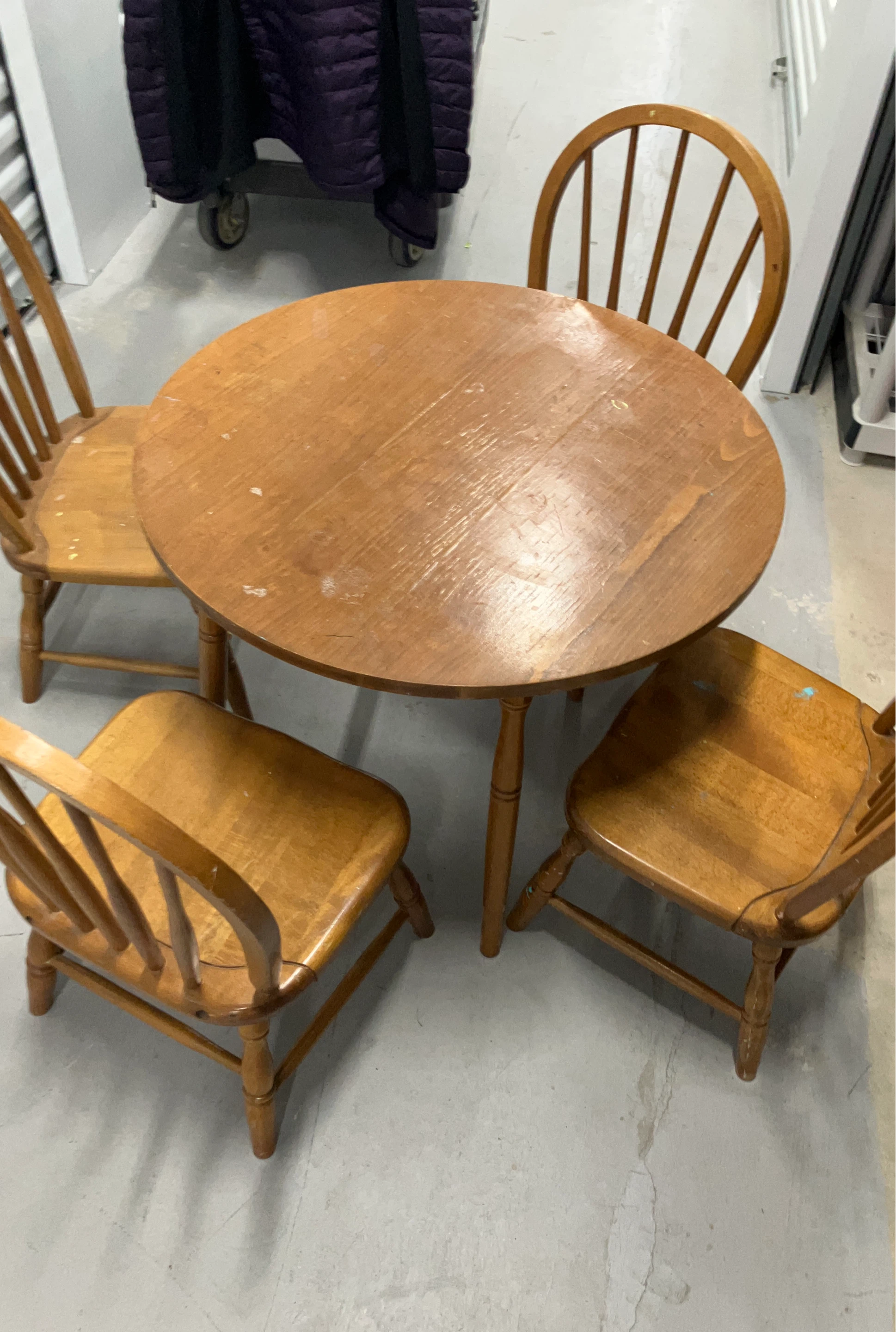 Vintage  Wooden children’s table with 4 chairs