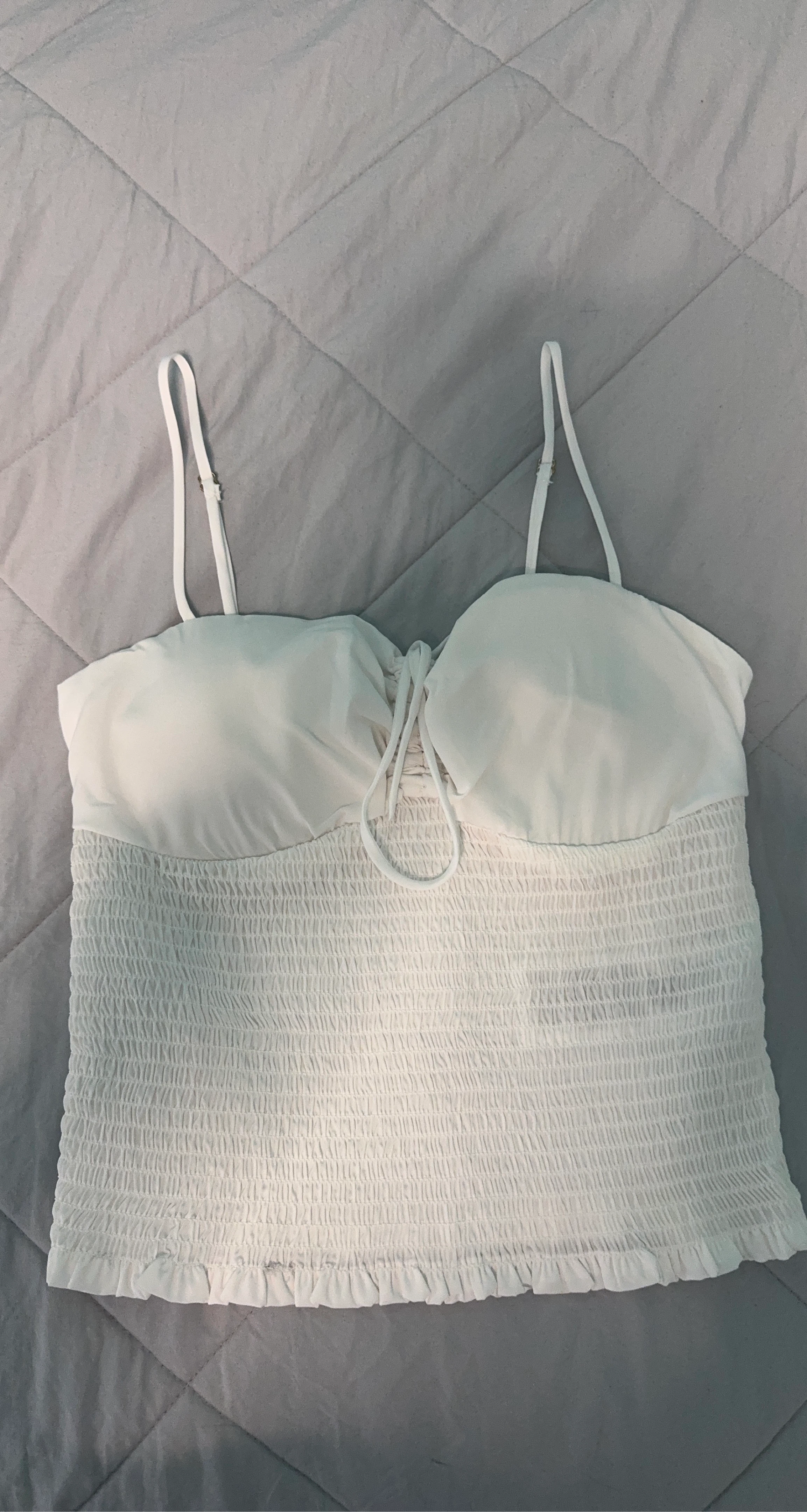 White Smocked Camisole Top