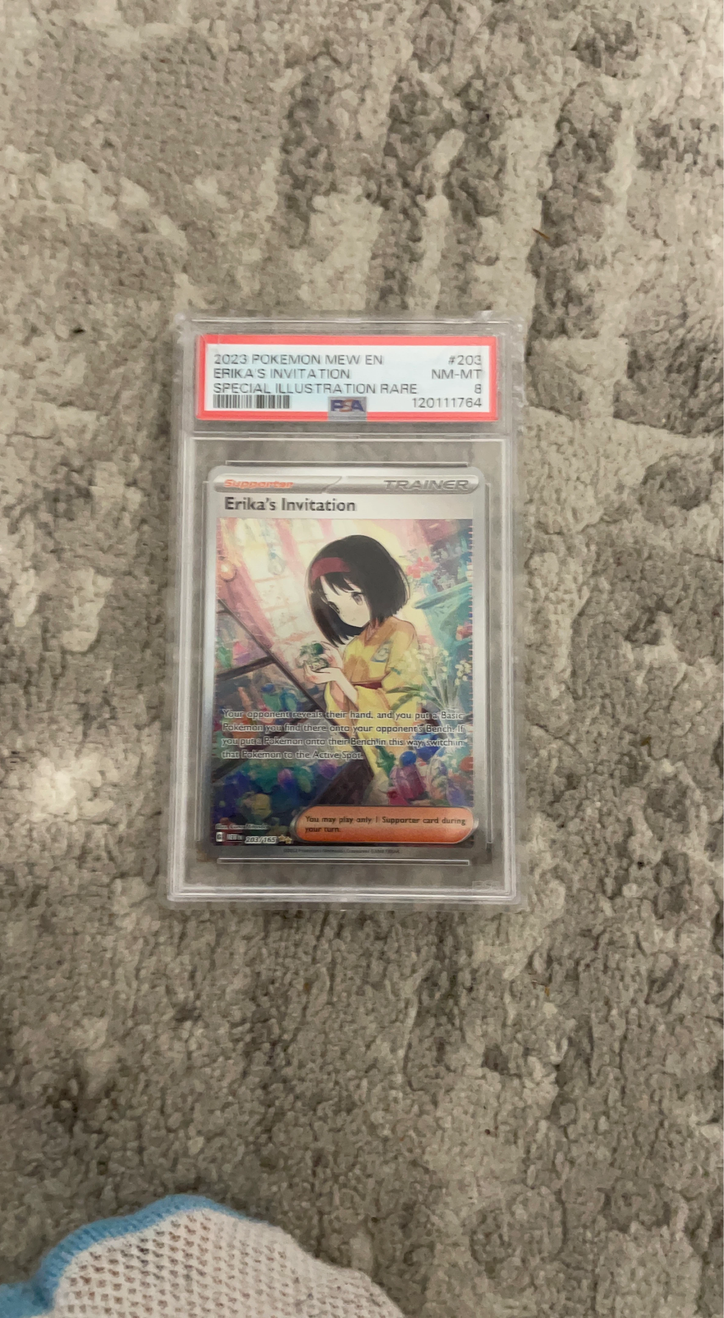 Erika’s Invitation 203/165 Pokémon Card PSA 8