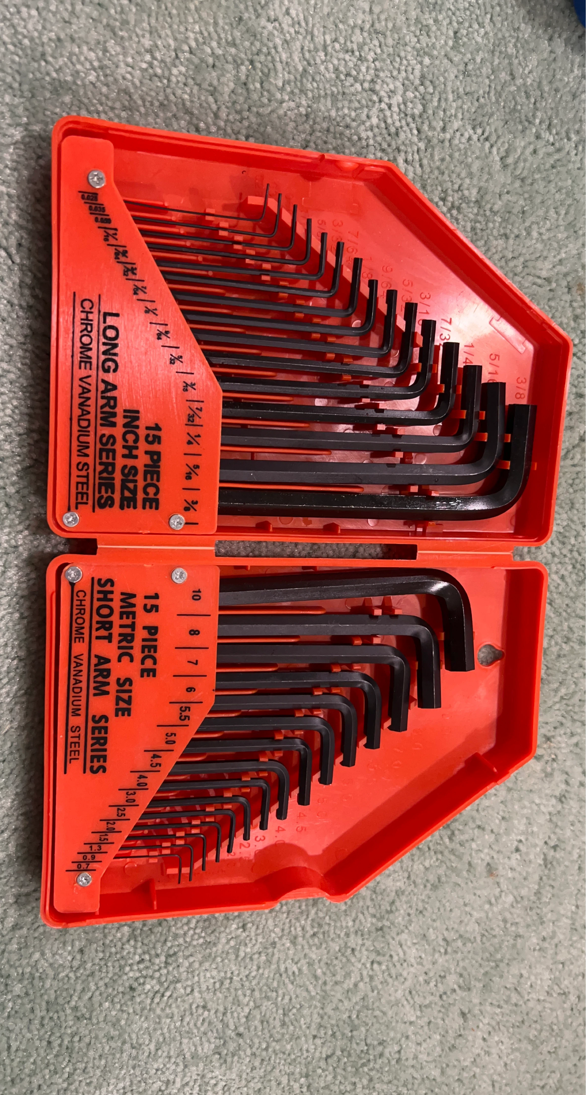 15 Piece Inch & Metric Allen Wrench Set