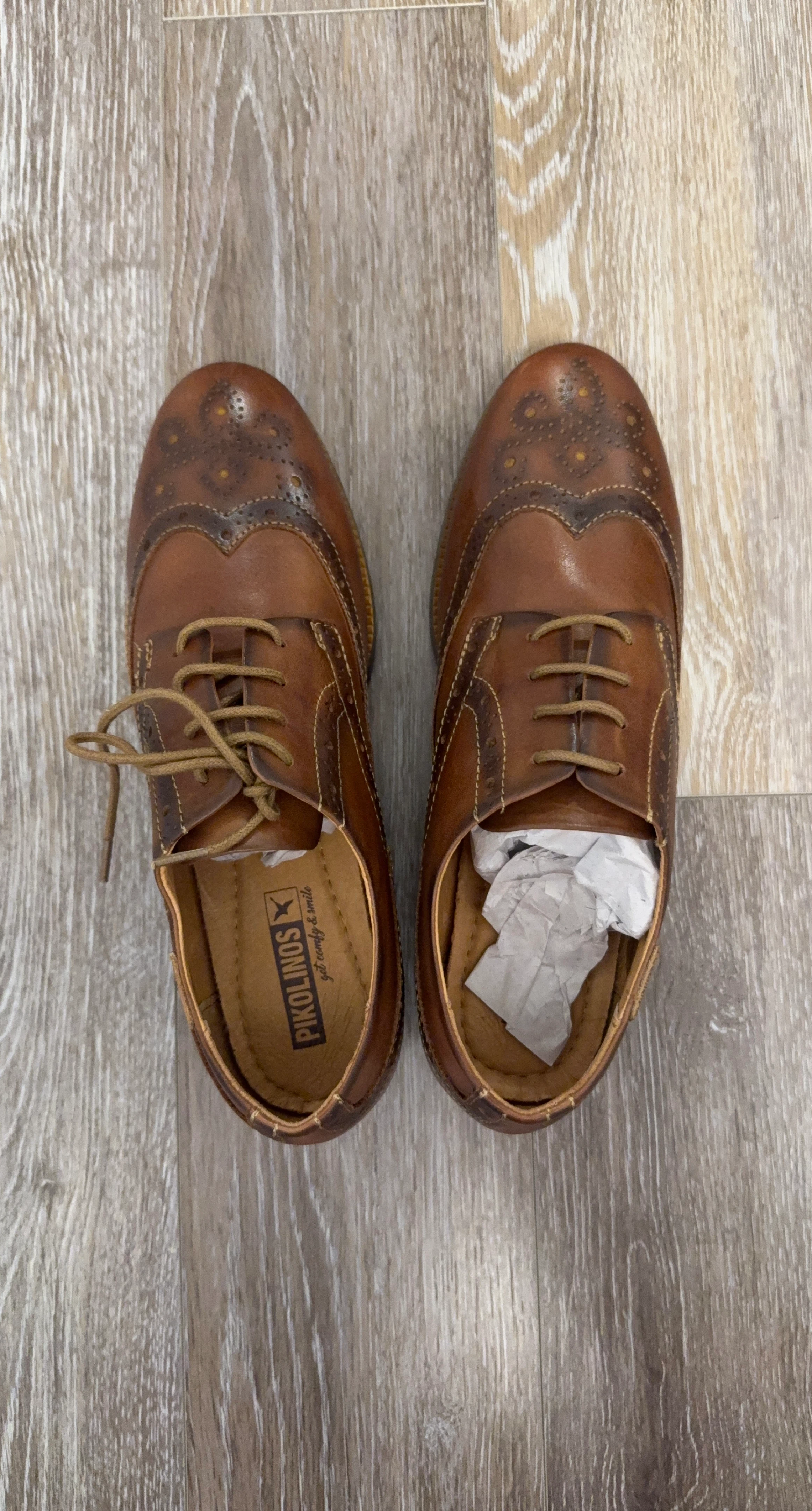 Pikolinos Brown Leather Wingtip Brogues Size 37