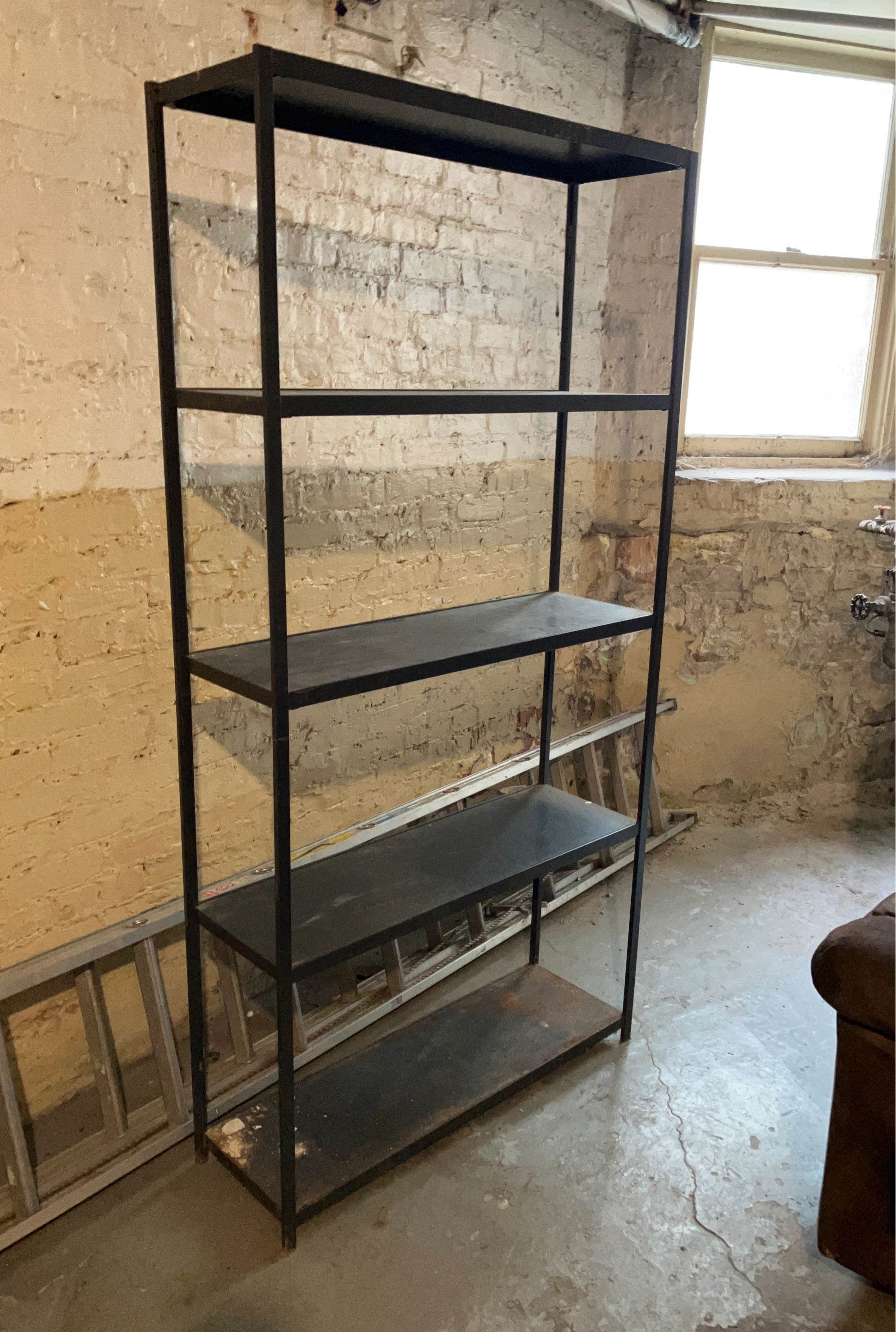 Tall Black Metal Garage Shelf Unit