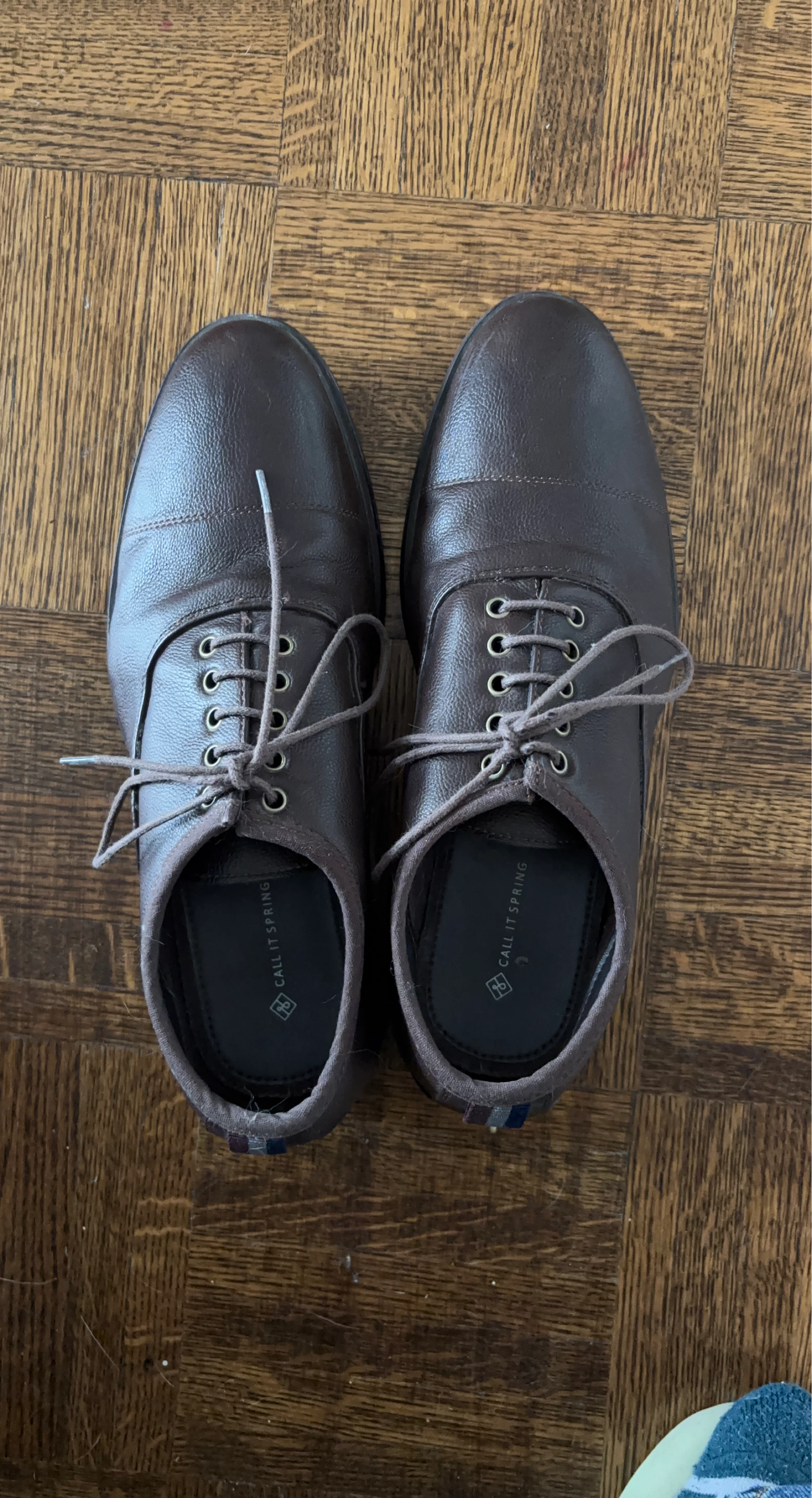 Call It Spring Men's Size 7 Brown Leather Oxford Shoes