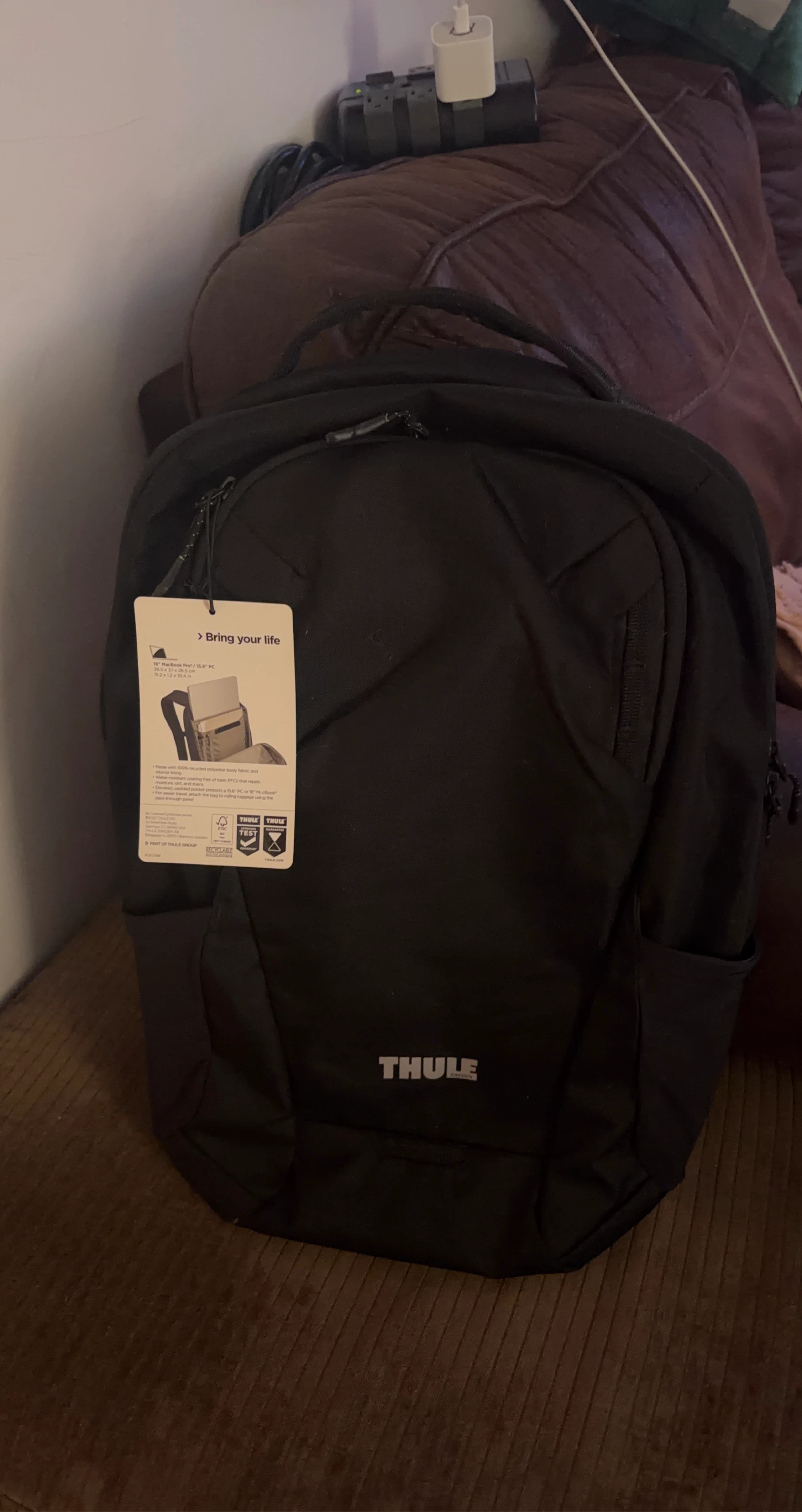 Thule Black Backpack - Fits 16" MacBook Pro / 15.6" PC