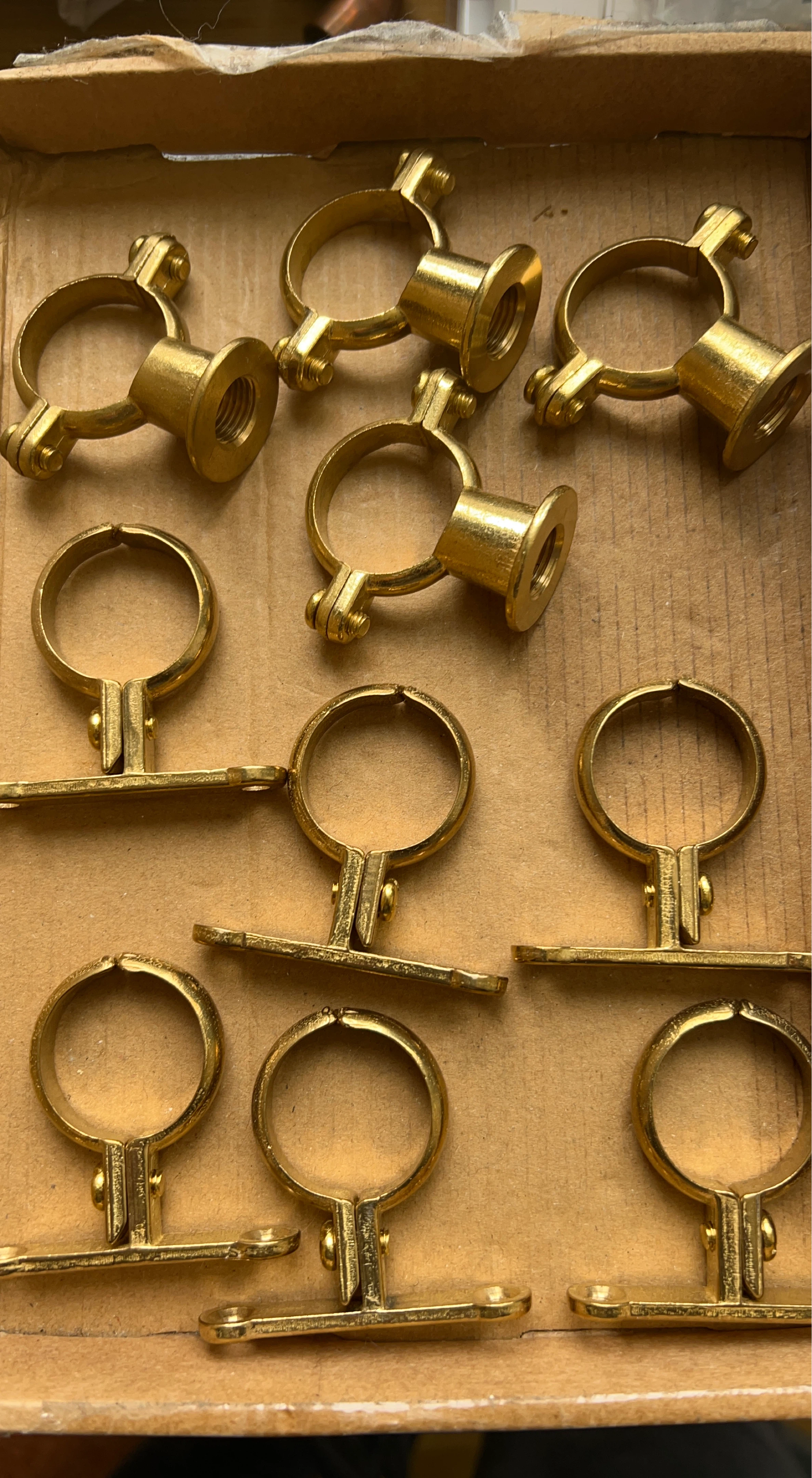 Solid brass pipe brackets - Set of 10