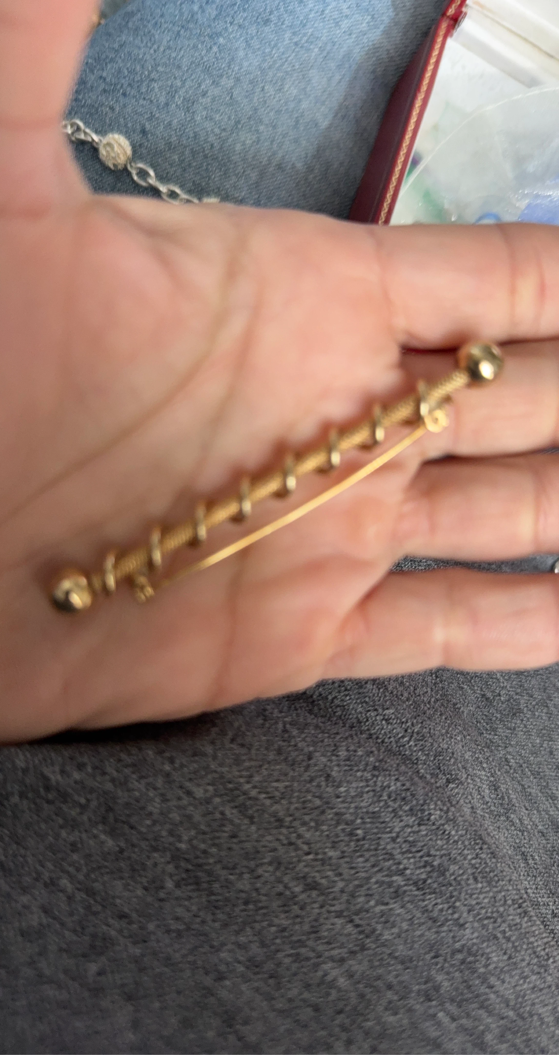 Gold Tone Brooch with Spiral Design