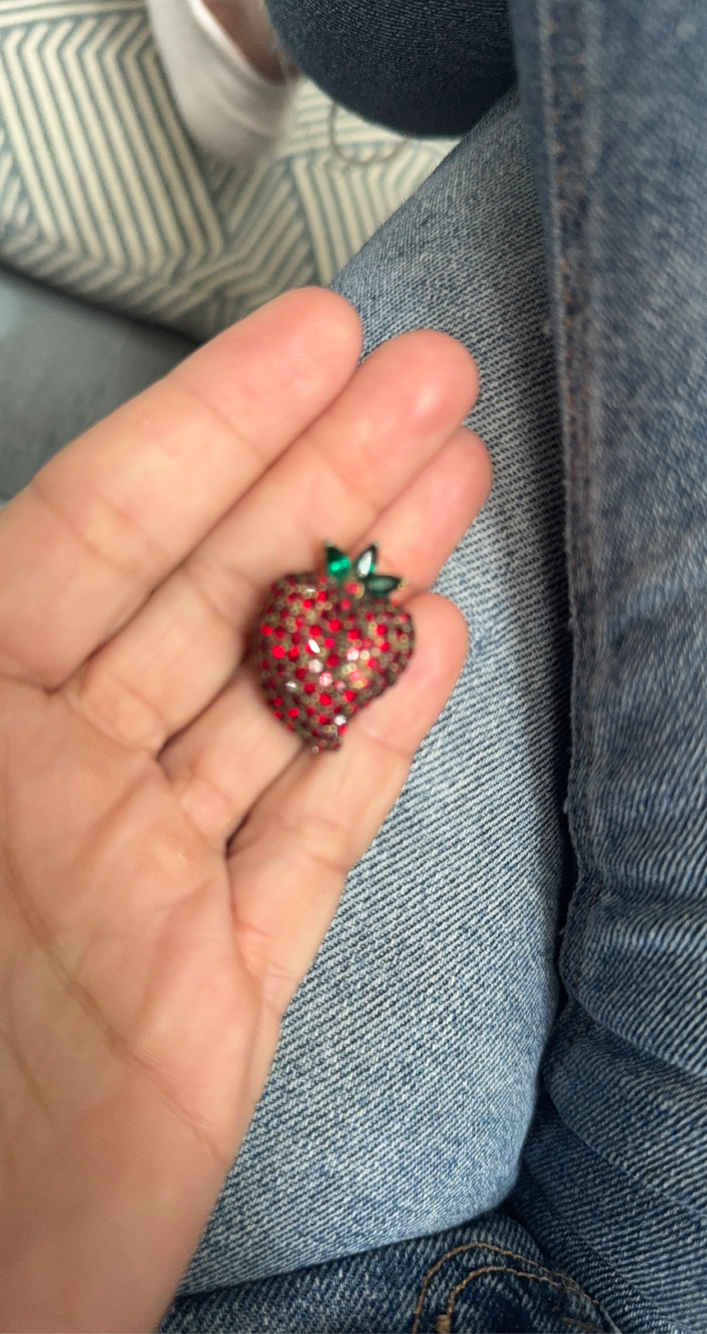 Sparkly Red Strawberry Brooch