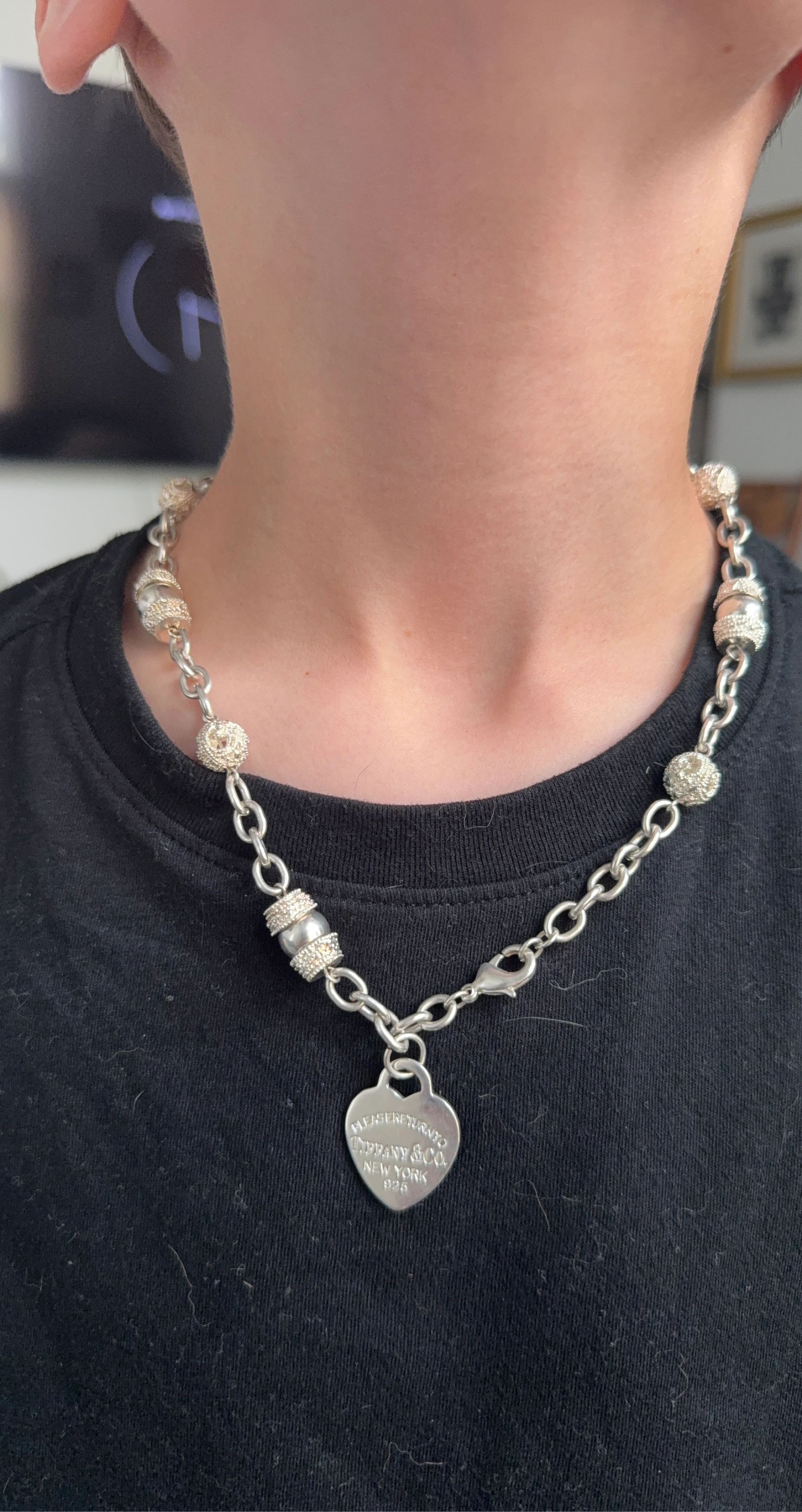 Tiffany & Co. Sterling Silver Heart Tag Necklace