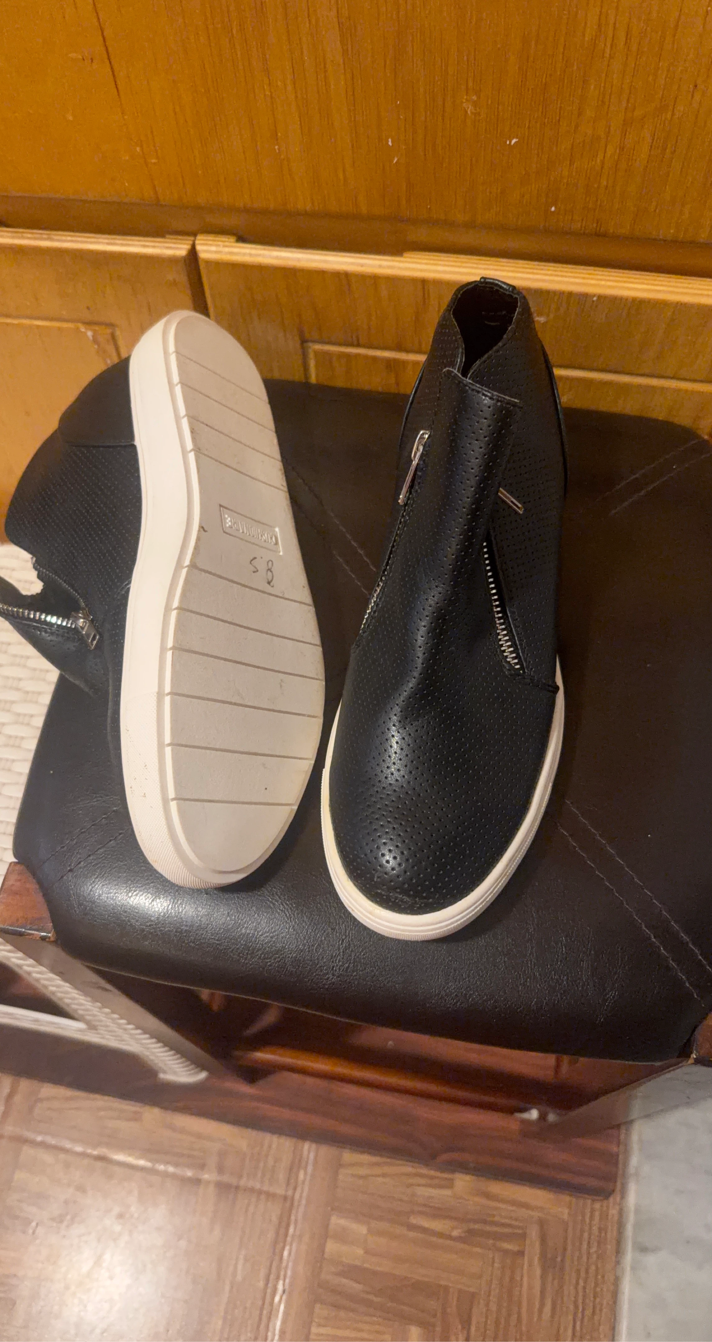 Black Wedge Sneakers