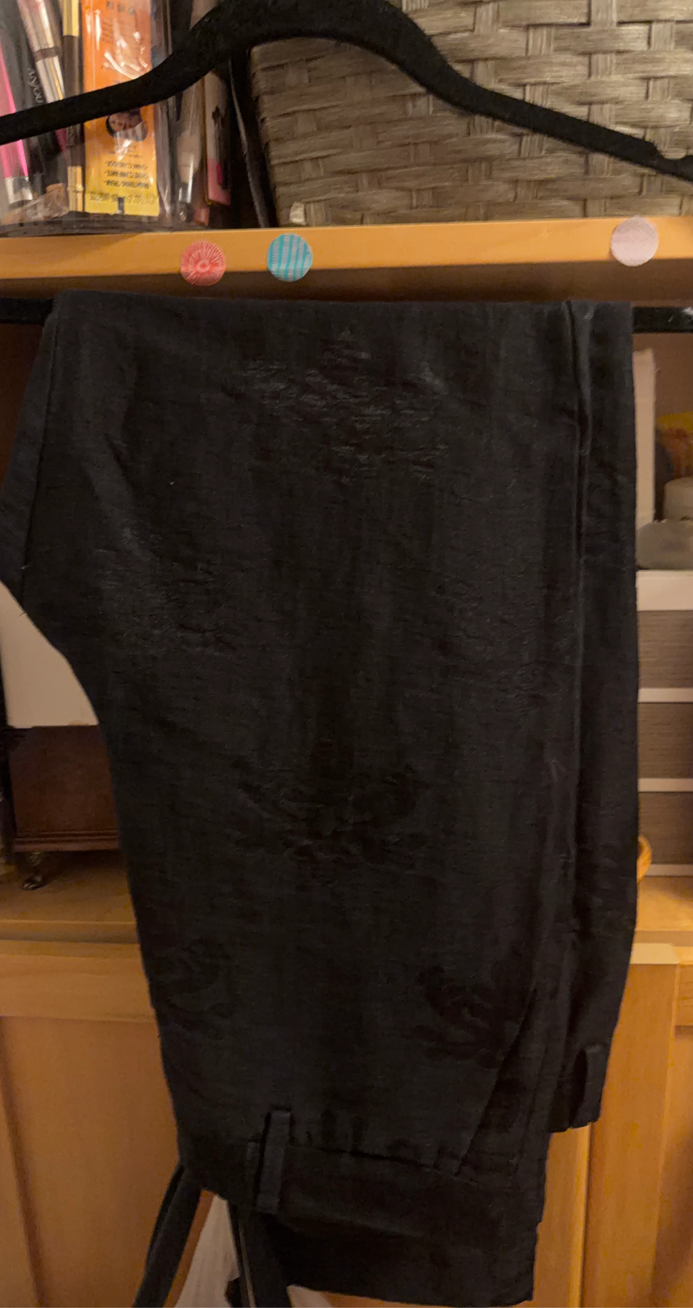 Black Satin-Effect Trousers