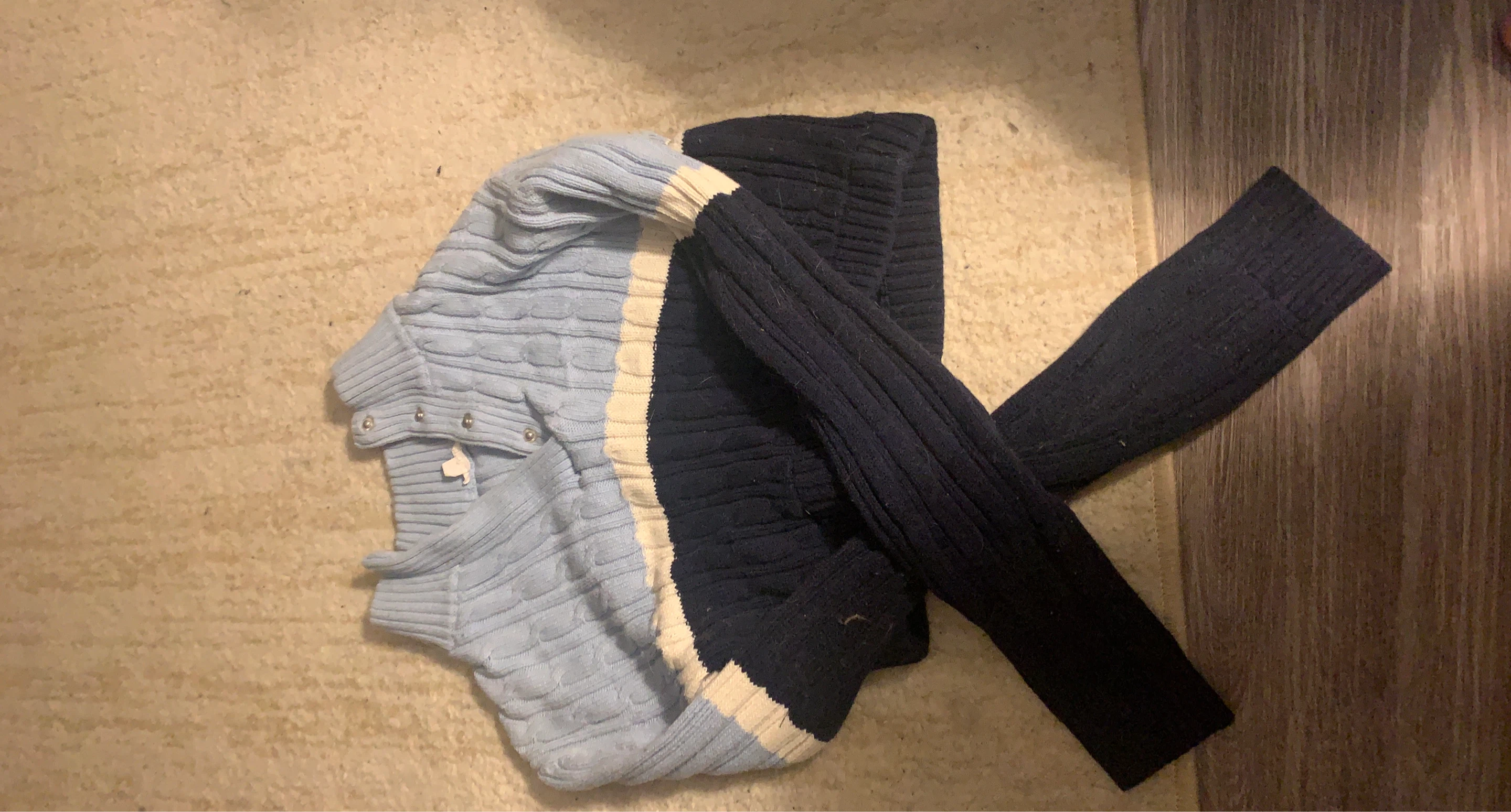 Light Blue and Navy Blue Cardigan