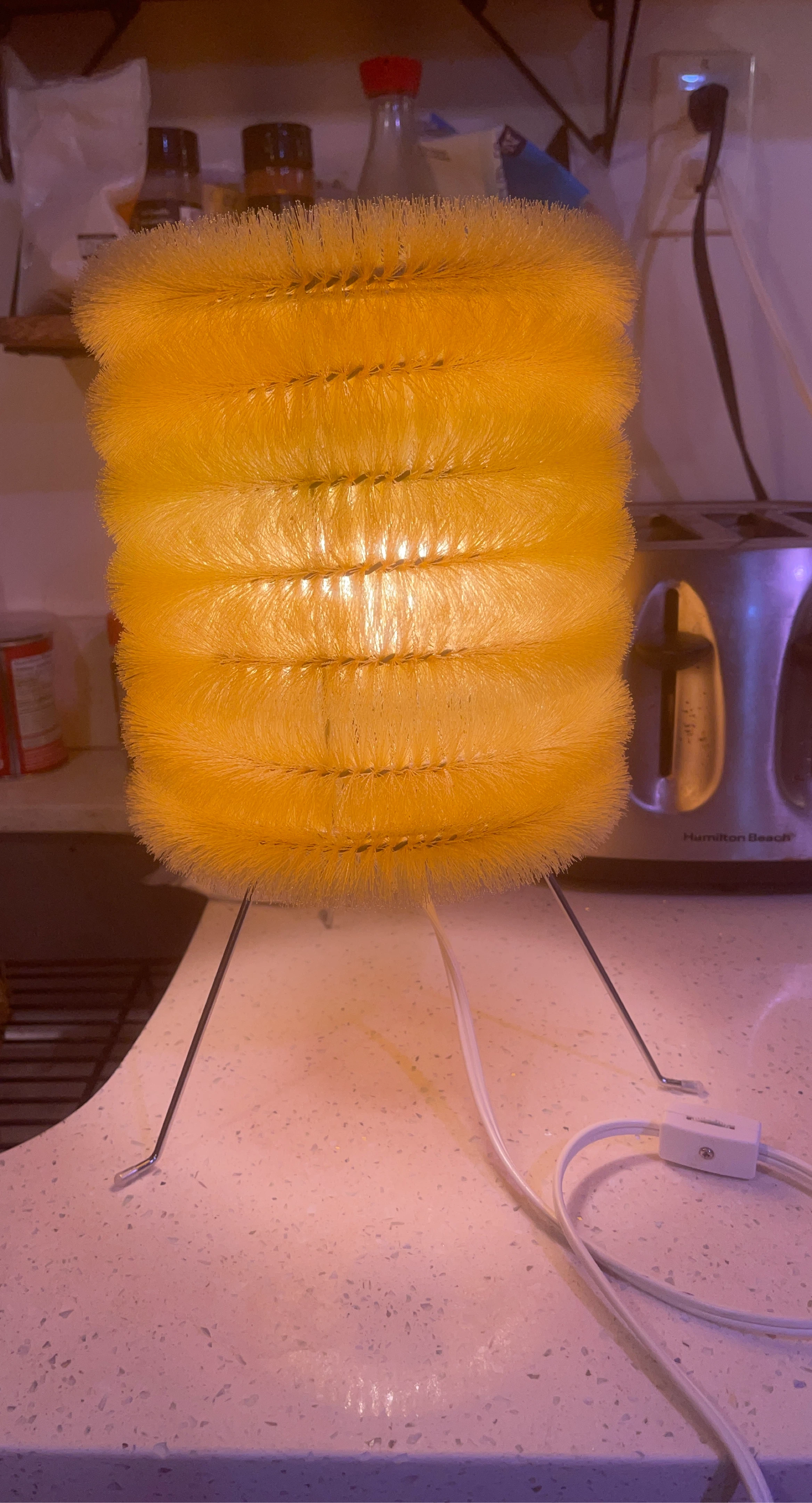 Yellow Fluffy Lamp