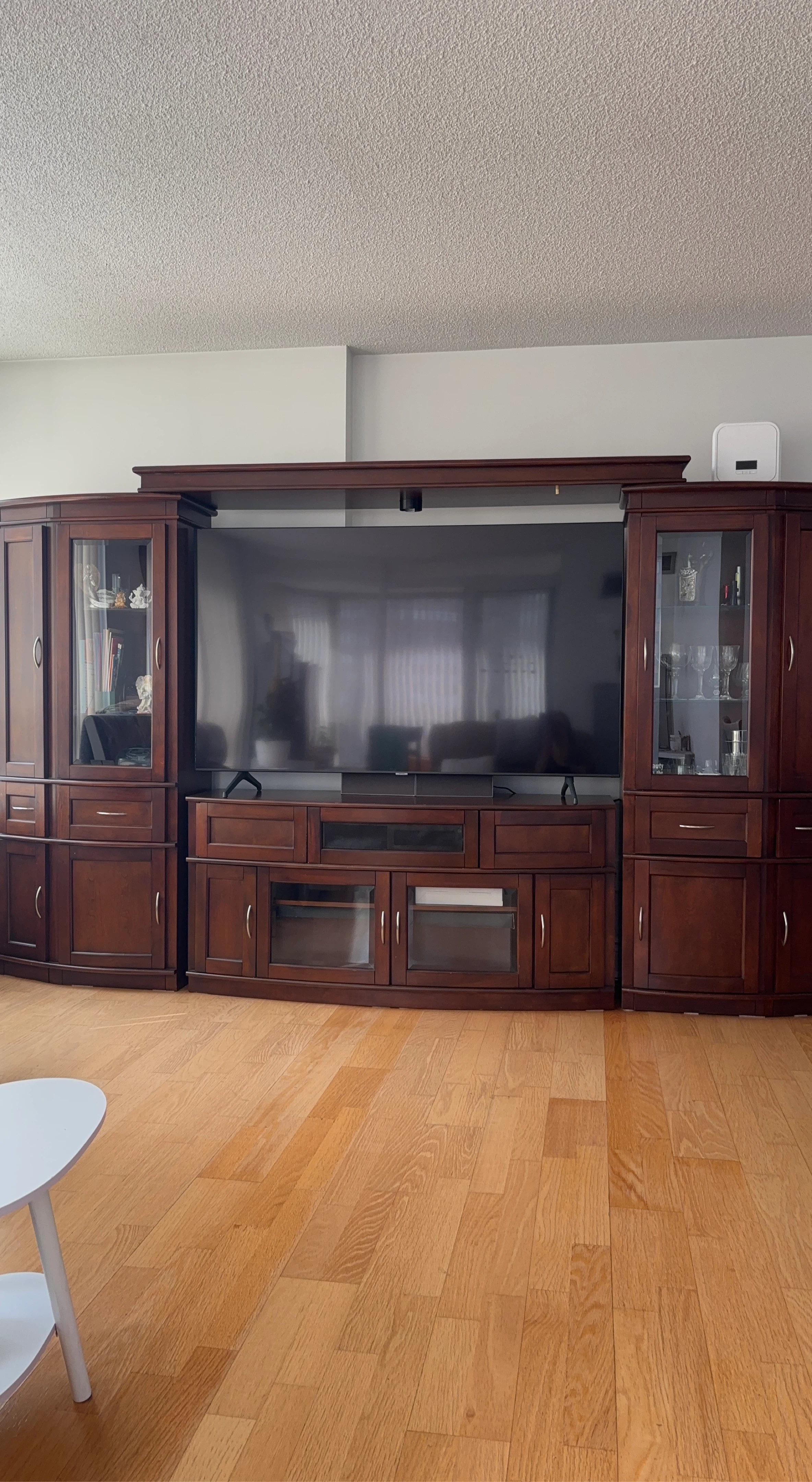 Mahogany Entertainment Unit with Glass Cabinets
