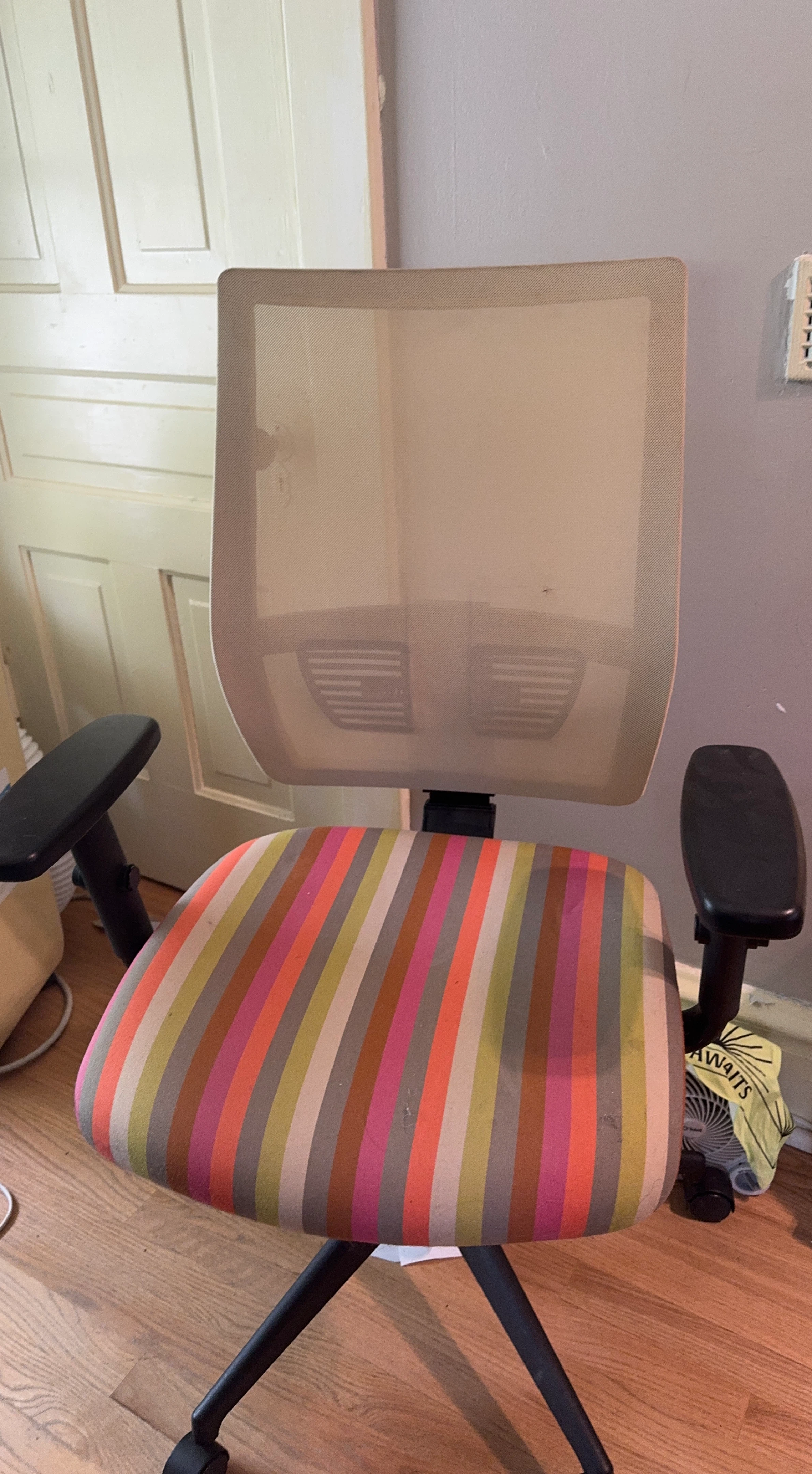 Office Chair with Colorful Striped Seat
