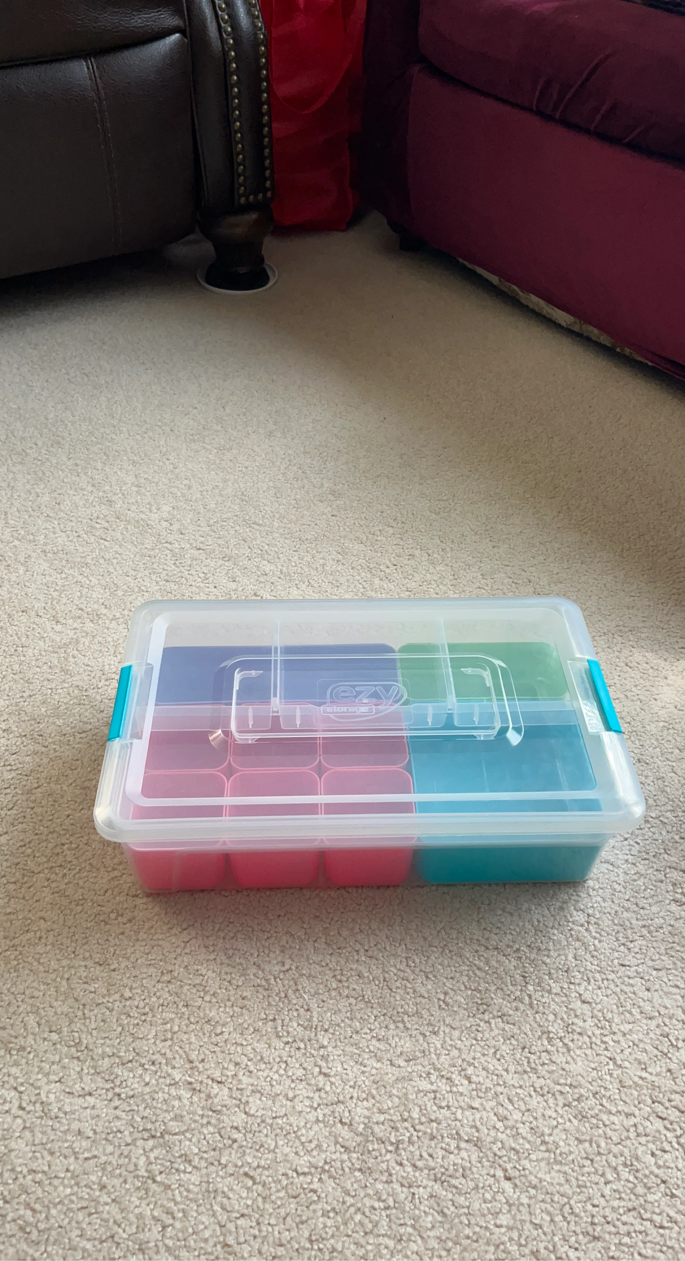 2 Layer Storage Craft Organizer Box with Compartments - LIKE NEW - photo 2