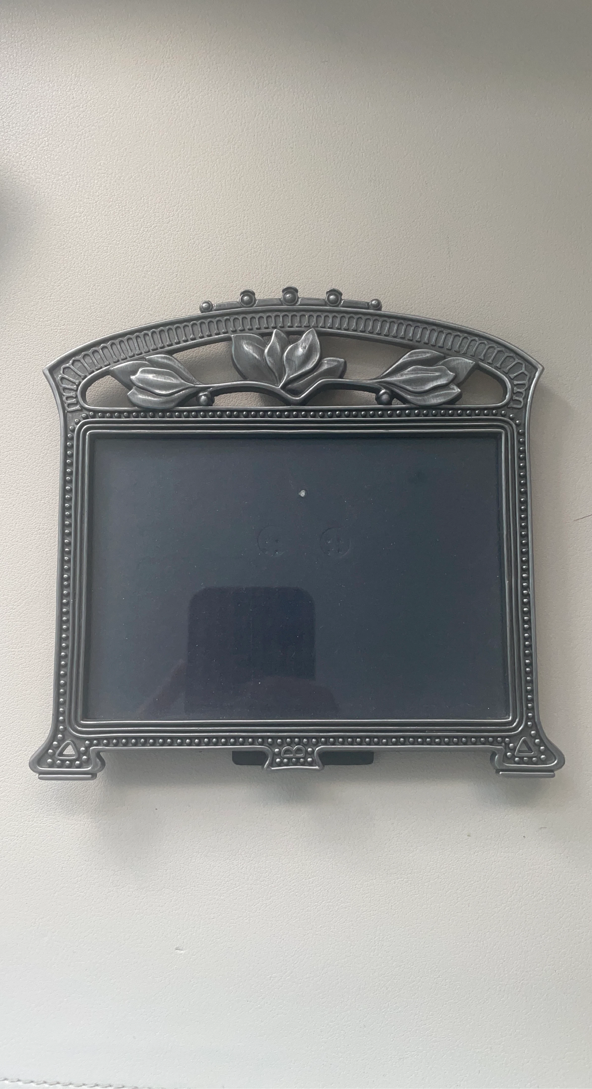 Ornate Metal Photo Frame with Floral Accent
