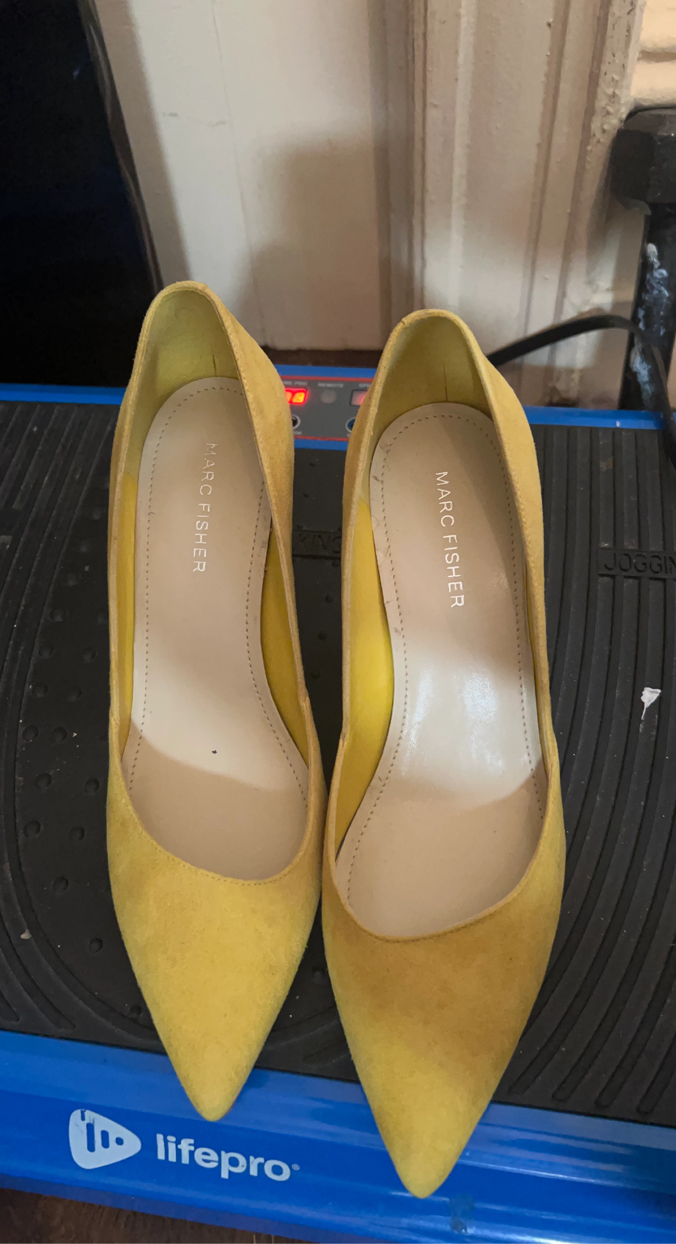 Marc Fisher Yellow Suede Heels - Size 8M