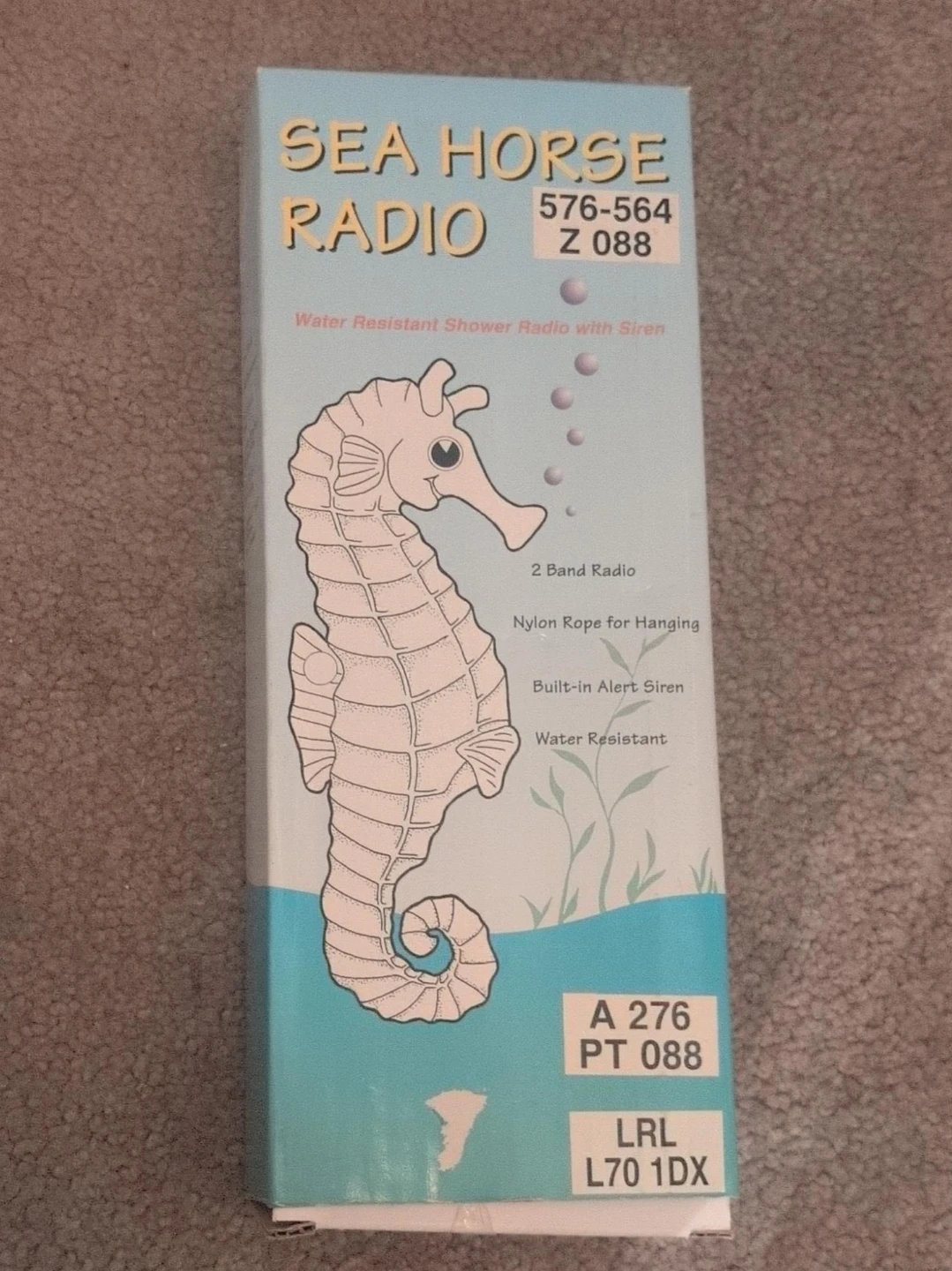 Sea Horse Water Resistant Shower Radio with Siren