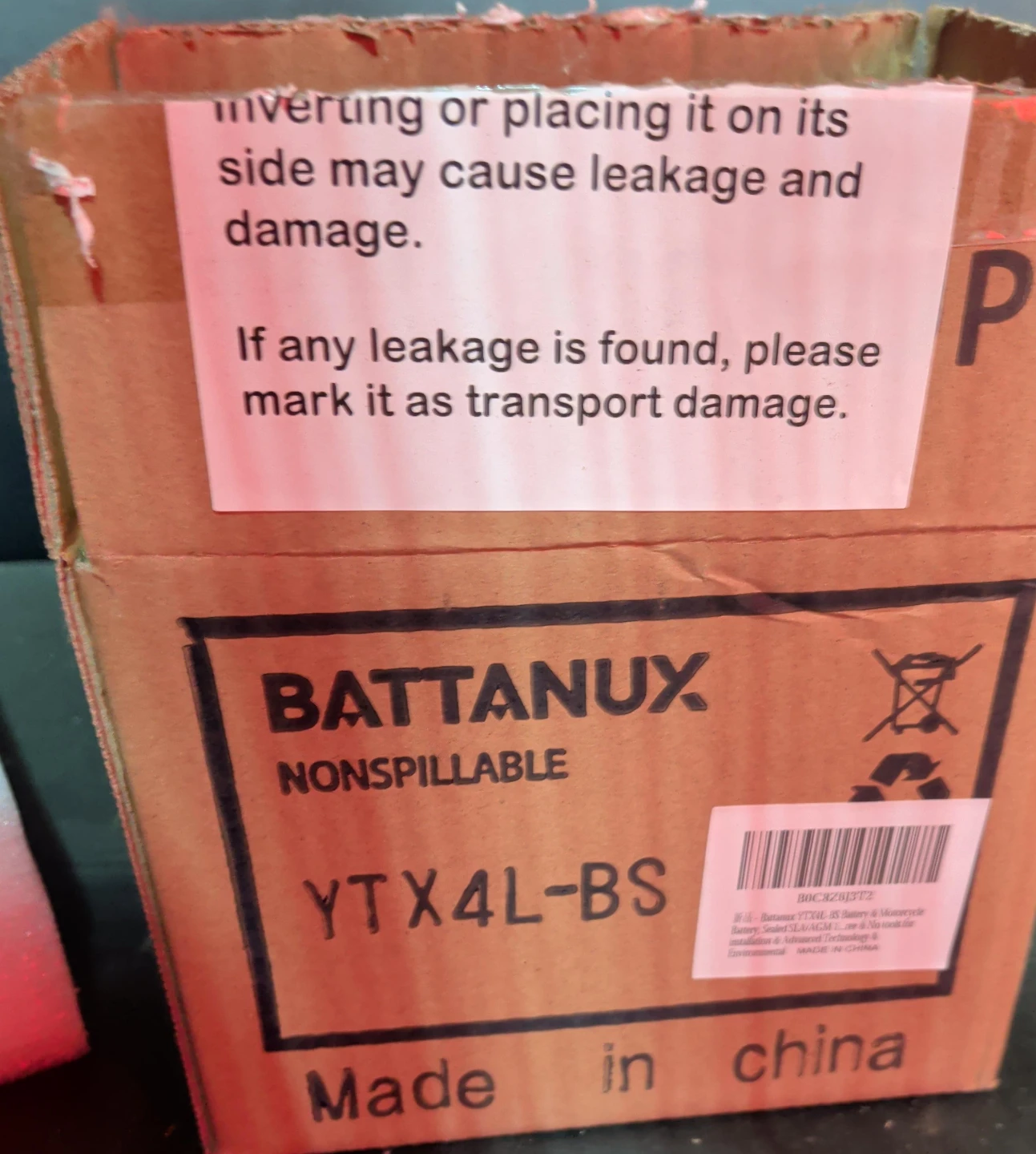 BATTANUX YTX4L-BS 12Volt 4Ah Battery
