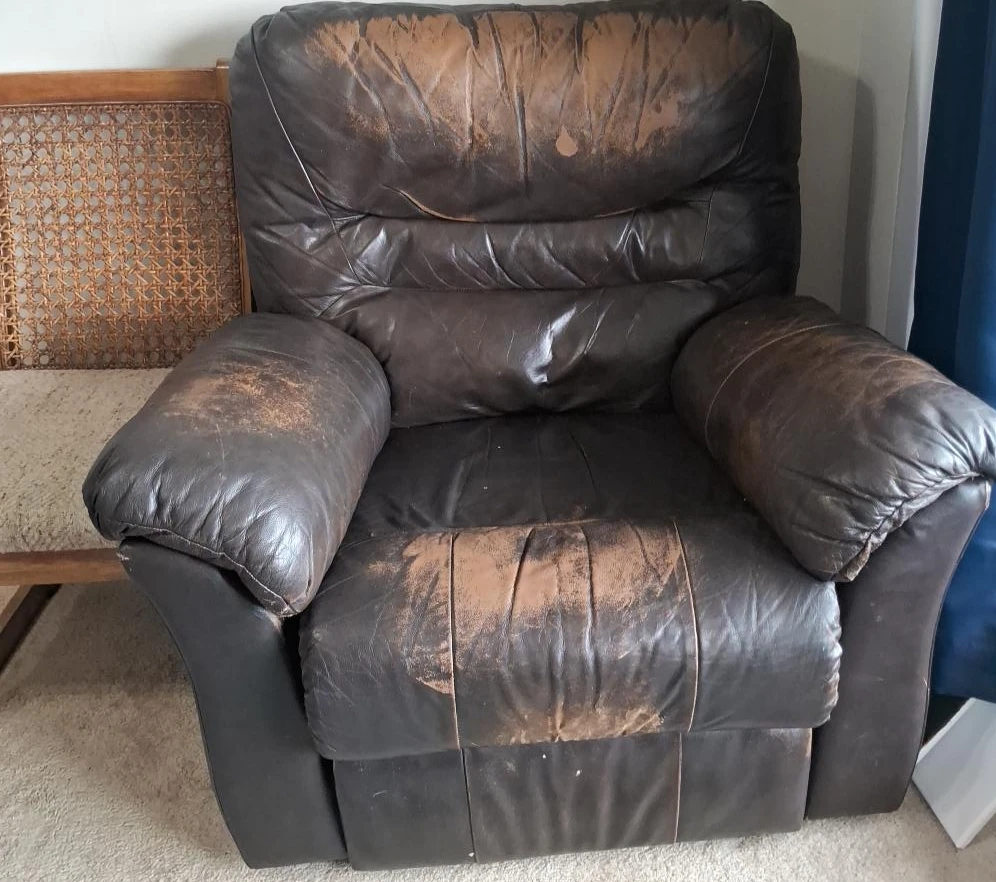 Brown Leather Recliner Armchair