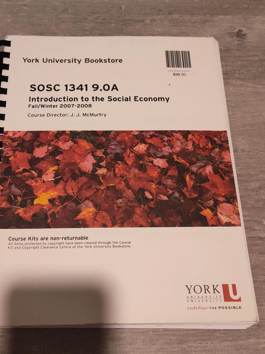 SOSC 1341 9.0A Introduction to the Social Economy Course Kit