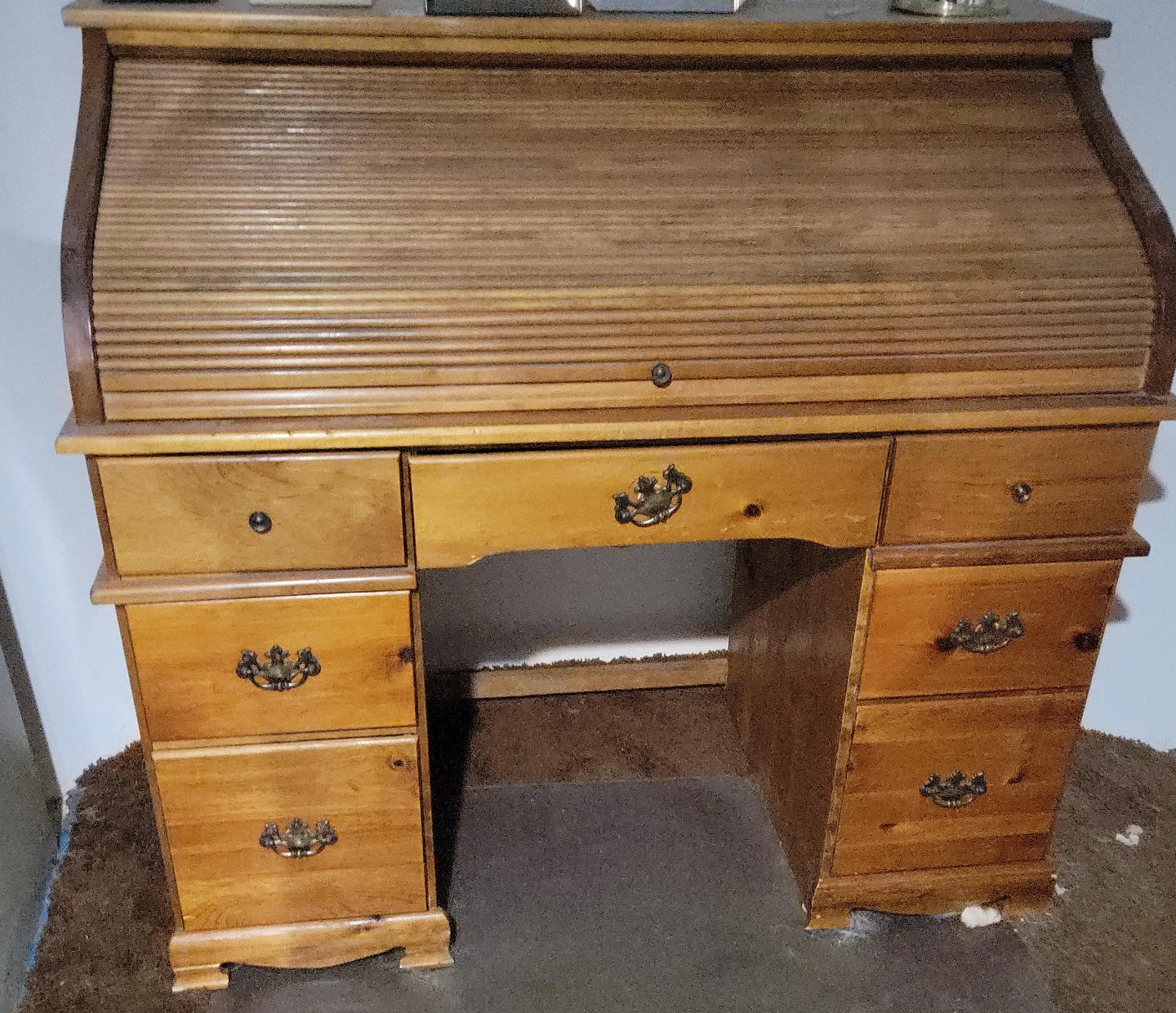 Wooden Roll-Top Desk